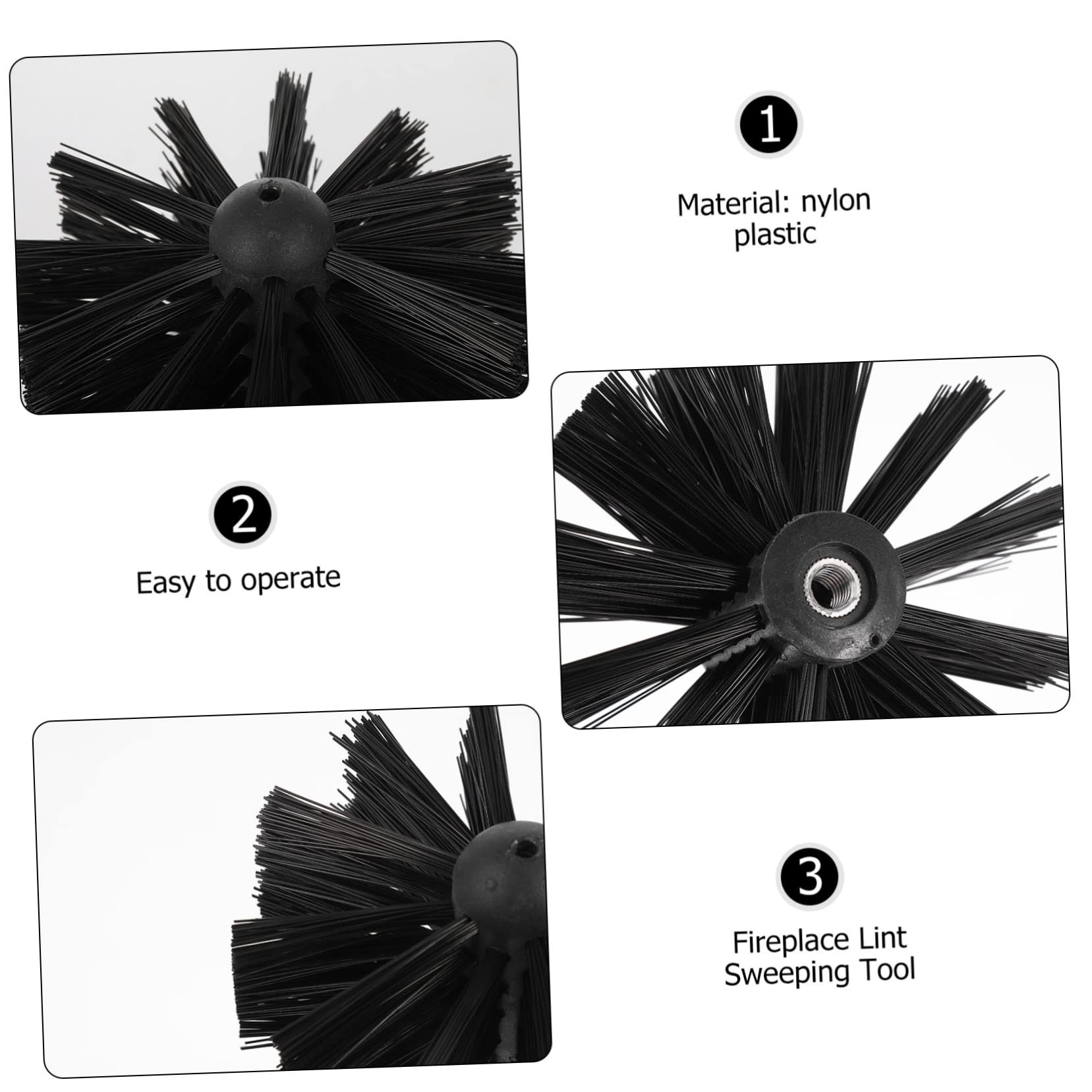 2-Pack Chimney Brush & Duct Brush Set - Fireplace & Dryer Vent Cleaning Tool with Nylon Bristles - Perfect for Range Hood, Lint Removal & Chimney Sweeping - Essential for Home Maintenance & Fire Safety