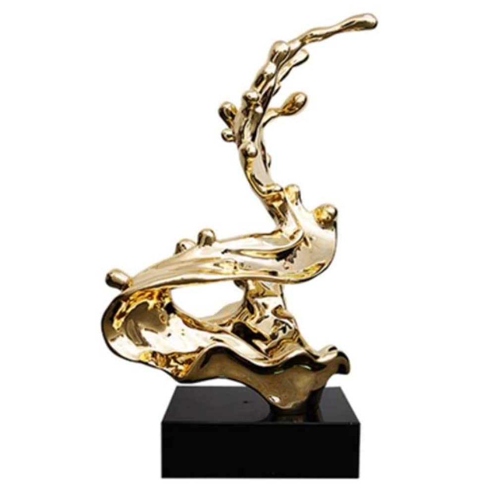 Electroplated Gold Splash Sculpture - Elegant Home & Hotel Decor