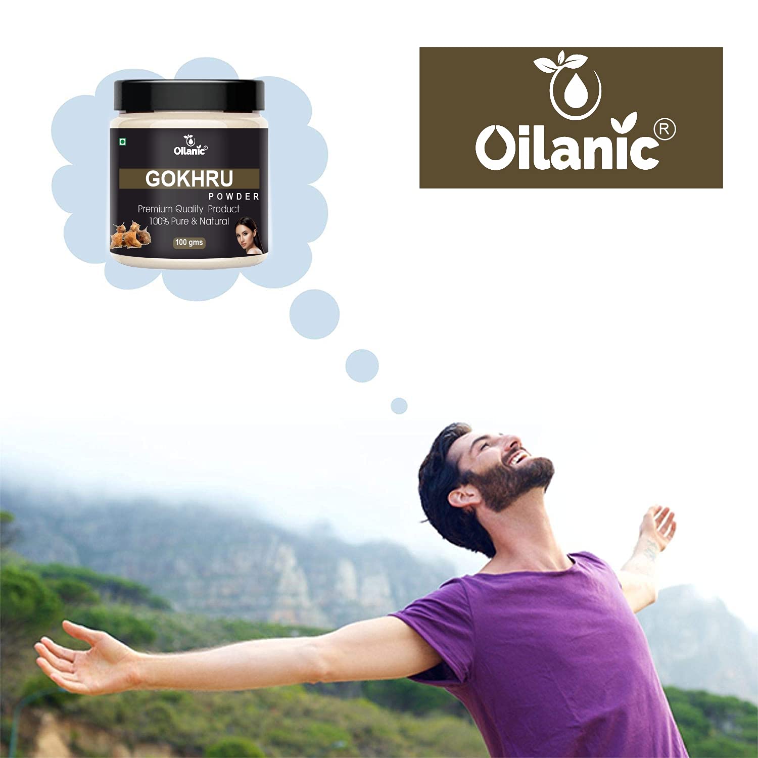 Oilanic 100% Pure Natural Gokhru Powder for Skin & Hair Care - 2 Pack (200g Each) | Herbal Supplement for Healthy Skin & Hair Growth | Perfect for DIY Face Masks & Hair Treatments