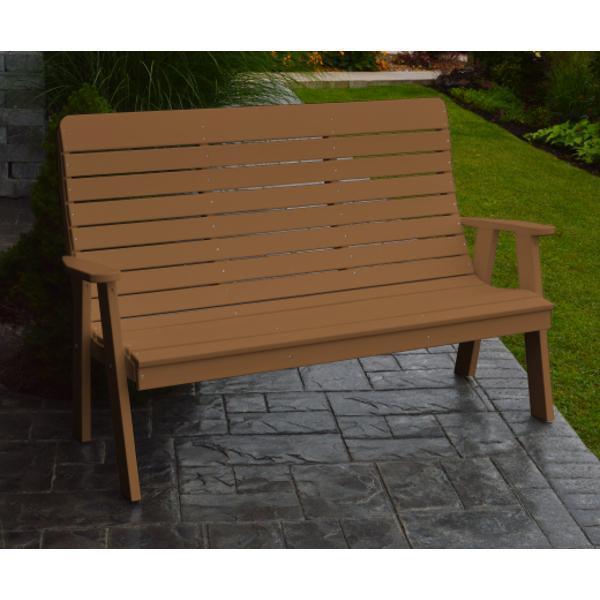A & L Furniture Poly Winston Garden Bench - Outdoor Patio Seating for Backyard, Porch, and Garden - Weather-Resistant and Durable Polyethylene Material