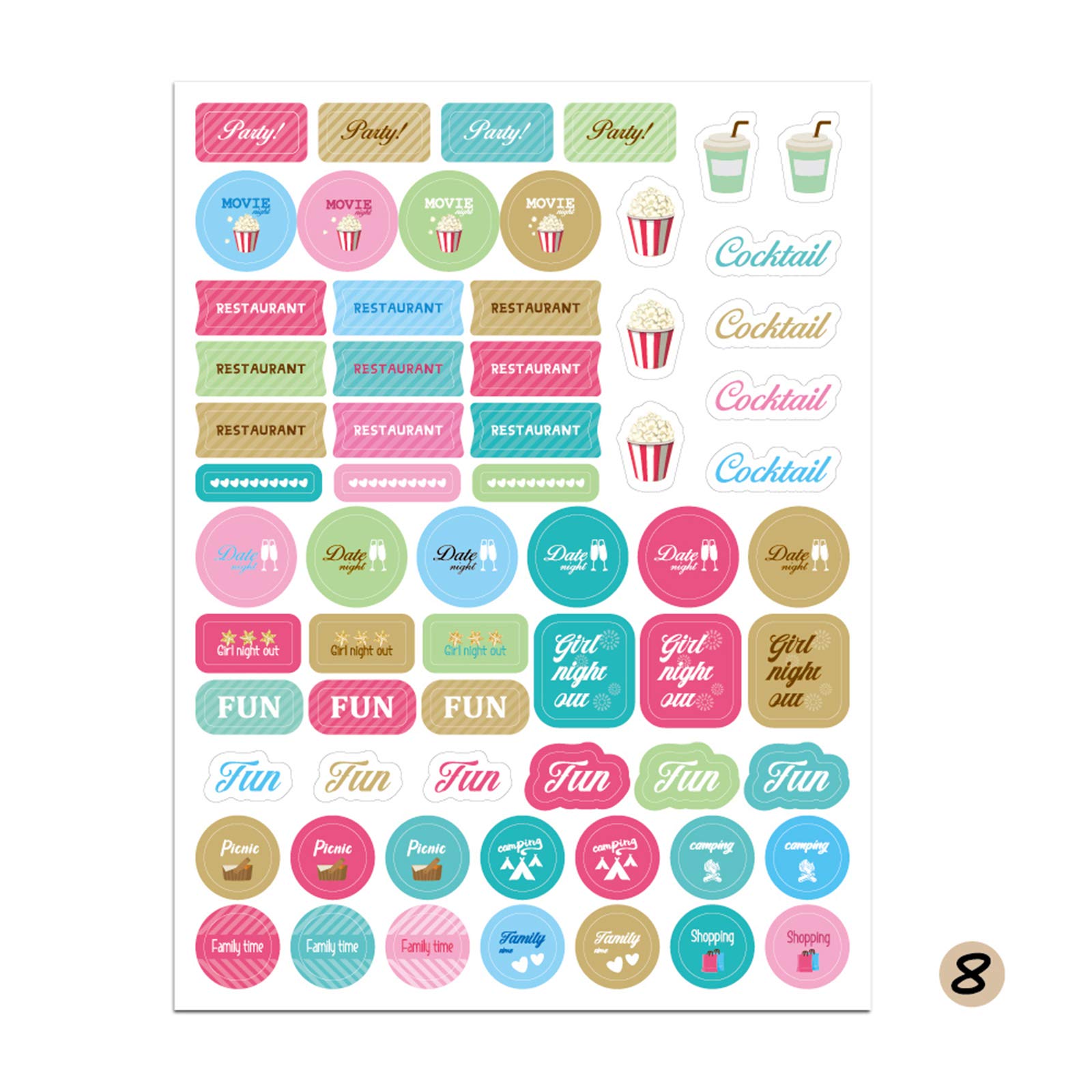 Fesjoy Planner Stickers - 12 Sheets of Essential Weekly & Daily Schedule Stickers for DIY Calendar, Journal, Bullet Journal Decoration - Perfect for Organizing, Planning & Creative Scrapbooking