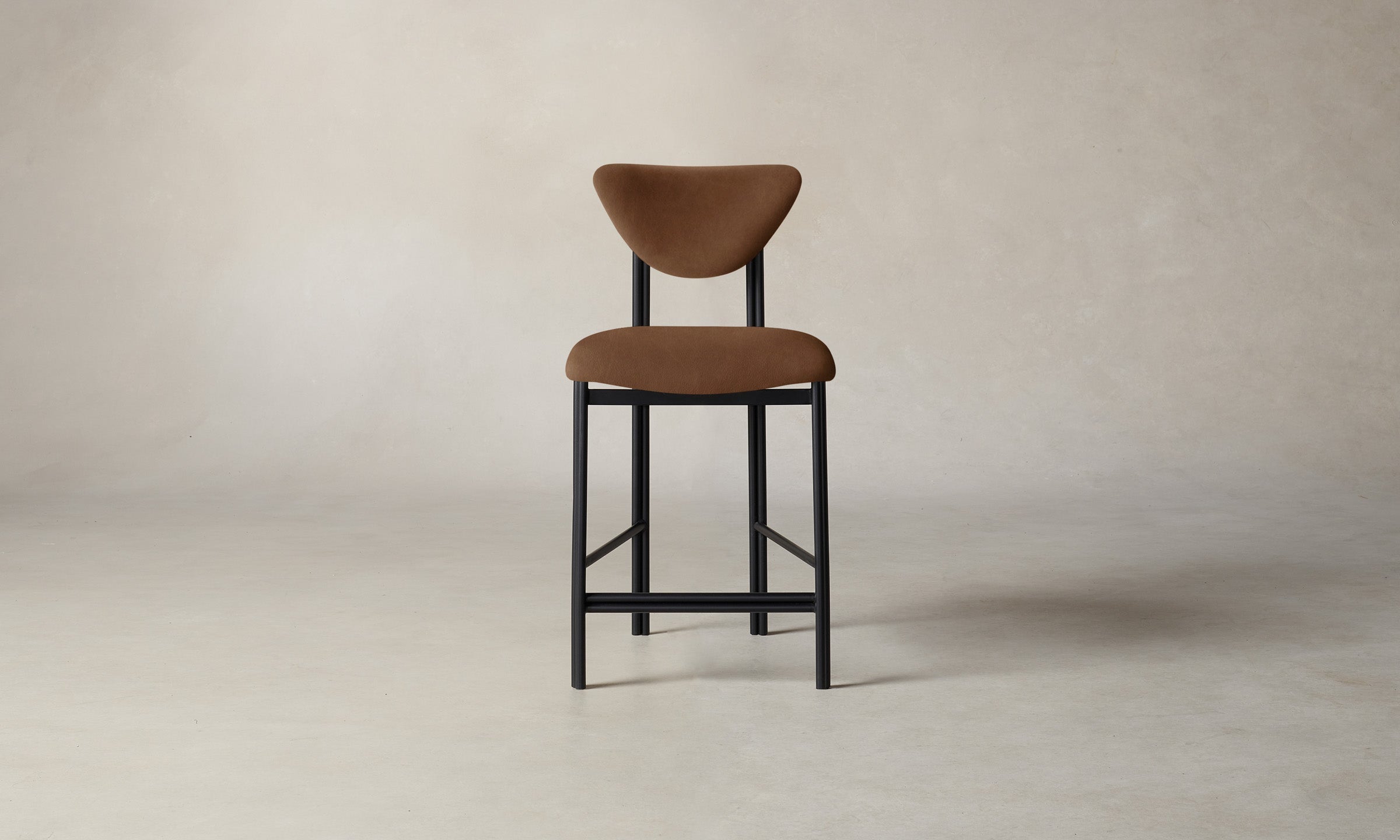 Premium Tuscan Leather Cognac Counter Stool - The Cooper - Bar Stool for Kitchen Island, Breakfast Nook & Home Bar - Durable & Stylish Seating Solution