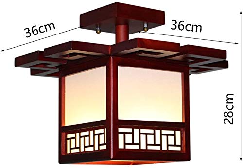 Modern LED Ceiling Light - Solid Wood Antique Design for Living Room, Bedroom, Corridor - Energy Efficient Lighting Fixture (Brown) - Perfect for Home Decor, Dining Area & Hallway Ambiance