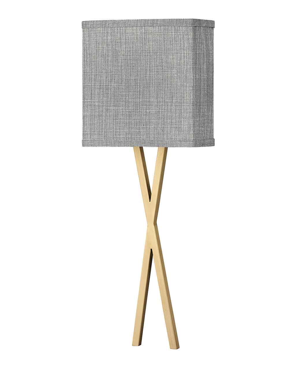 Hinkley Axis Large 16W LED Wall Sconce Light - Single Fixture with Hospitality Diffuser, Galerie Collection in Heritage Brass & Heathered Gray Slub Shade - Perfect for Hotel Lobby, Restaurant, and Upscale Home Lighting