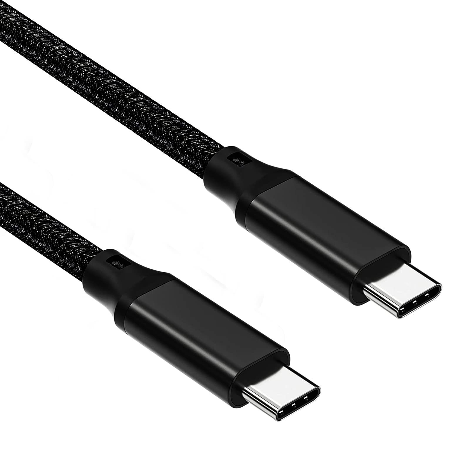 Fast Charging USB C to C Cable 10ft - 3.2 Gen 2 USB-C Cable 20Gbps 100W PD, 4K UHD Compatible with MacBook Pro, iPad Pro, Galaxy S23 - Durable Nylon Braided for Home, Office & Travel (Black)
