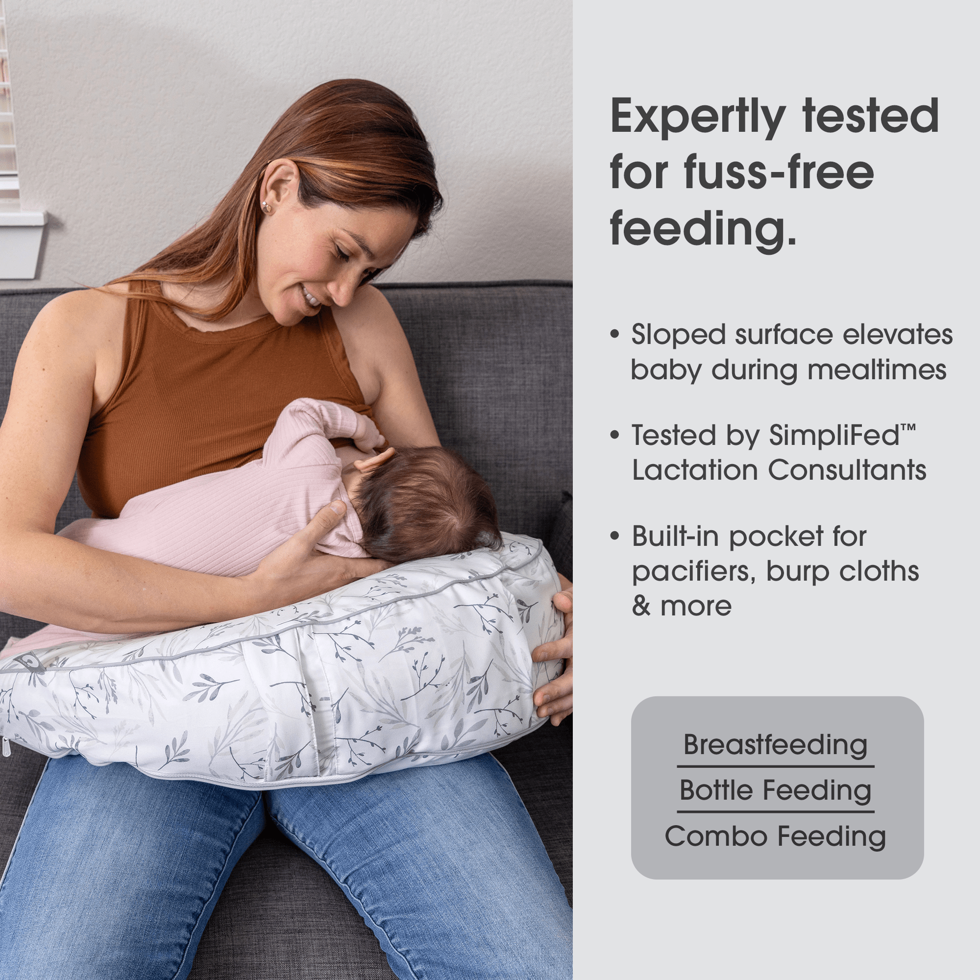 Boppy Uplift™ Nursing Pillow - Comfortable Breastfeeding Support for New Moms - Perfect for Nursing, Bottle Feeding & Tummy Time