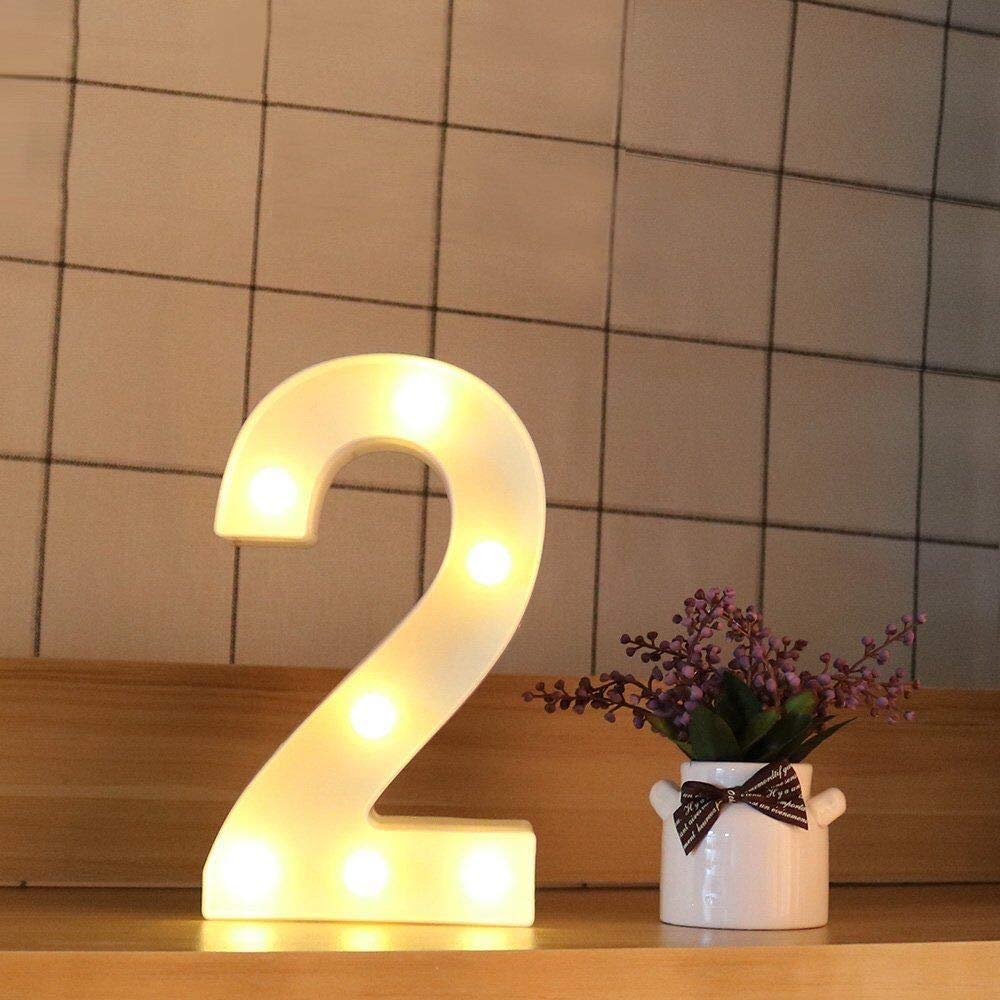 White LED Marquee Letter & Number Lights with Diamond Bulbs - 2AA Battery Powered Alphabet Signs for Wedding, Birthday, Christmas Decor - Perfect for Home, Bar, Party & Romantic Confession Scenes