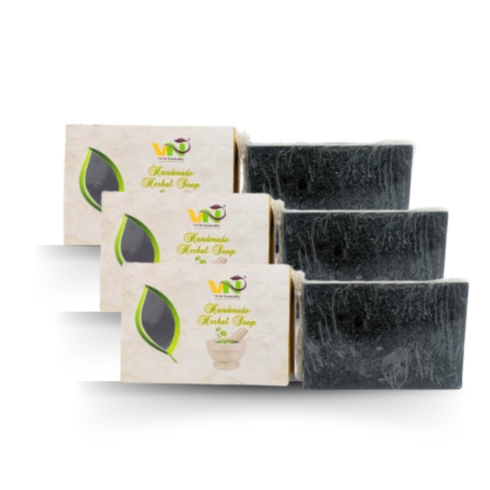 Vivid Naturally Milk Charcoal Soap Bar - Detoxifying & Cleansing Goat Milk & Activated Charcoal Soap (2-Pack, 210g Total) | Deep Pore Cleanser for Acne & Blackheads | Perfect for Oily & Sensitive Skin | Ayurvedic Skincare Solution for Face & Body