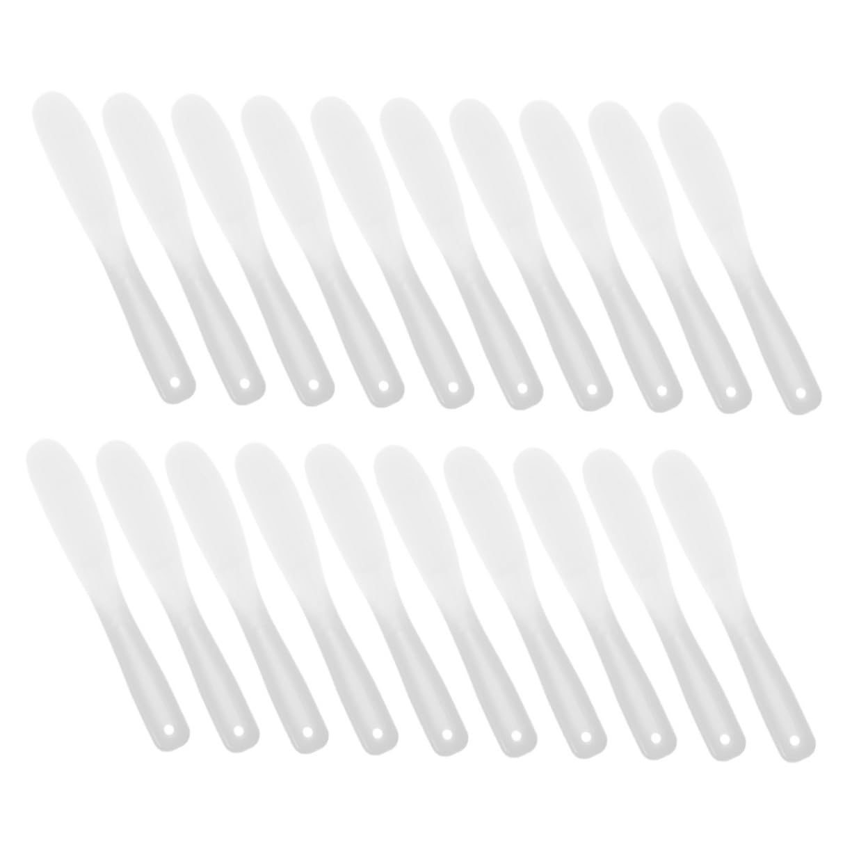 20pcs Reusable White Makeup Spatulas - Cosmetic & Skincare Tool for Face Cream, Foundation & Beauty Products - Perfect for DIY Makeup, Travel & Salon Use