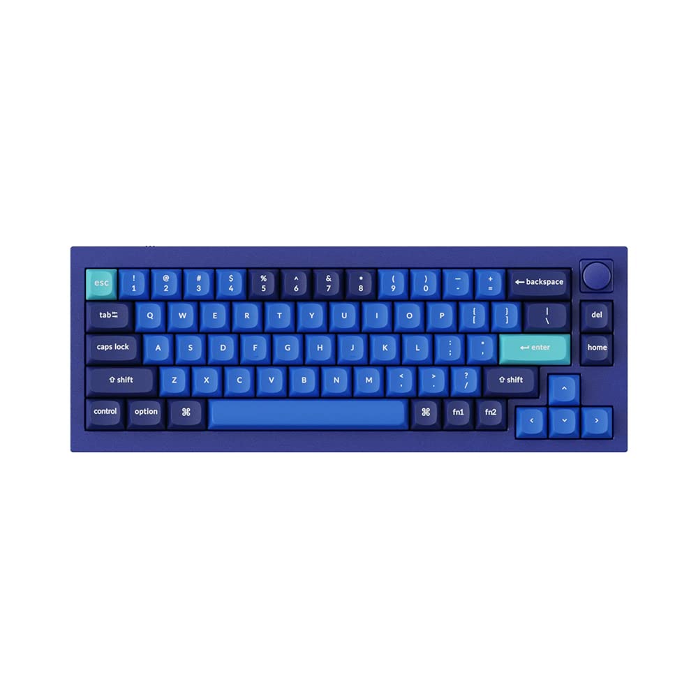 Keychron Q2 Hot-Swappable Wired Mechanical Keyboard - RGB Backlit, Gateron G Pro Brown Switches, Knob Control, 65% Compact Layout (68 Keys), Aluminum Frame for Windows & Mac (Navy Blue) | Perfect for Gaming, Coding & Office Work