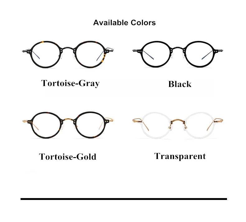 Aimee Women's Full Rim Small Round Titanium Acetate Eyeglasses Frame 12543 - Lightweight & Durable Glasses for Work, Reading & Fashion Accessories