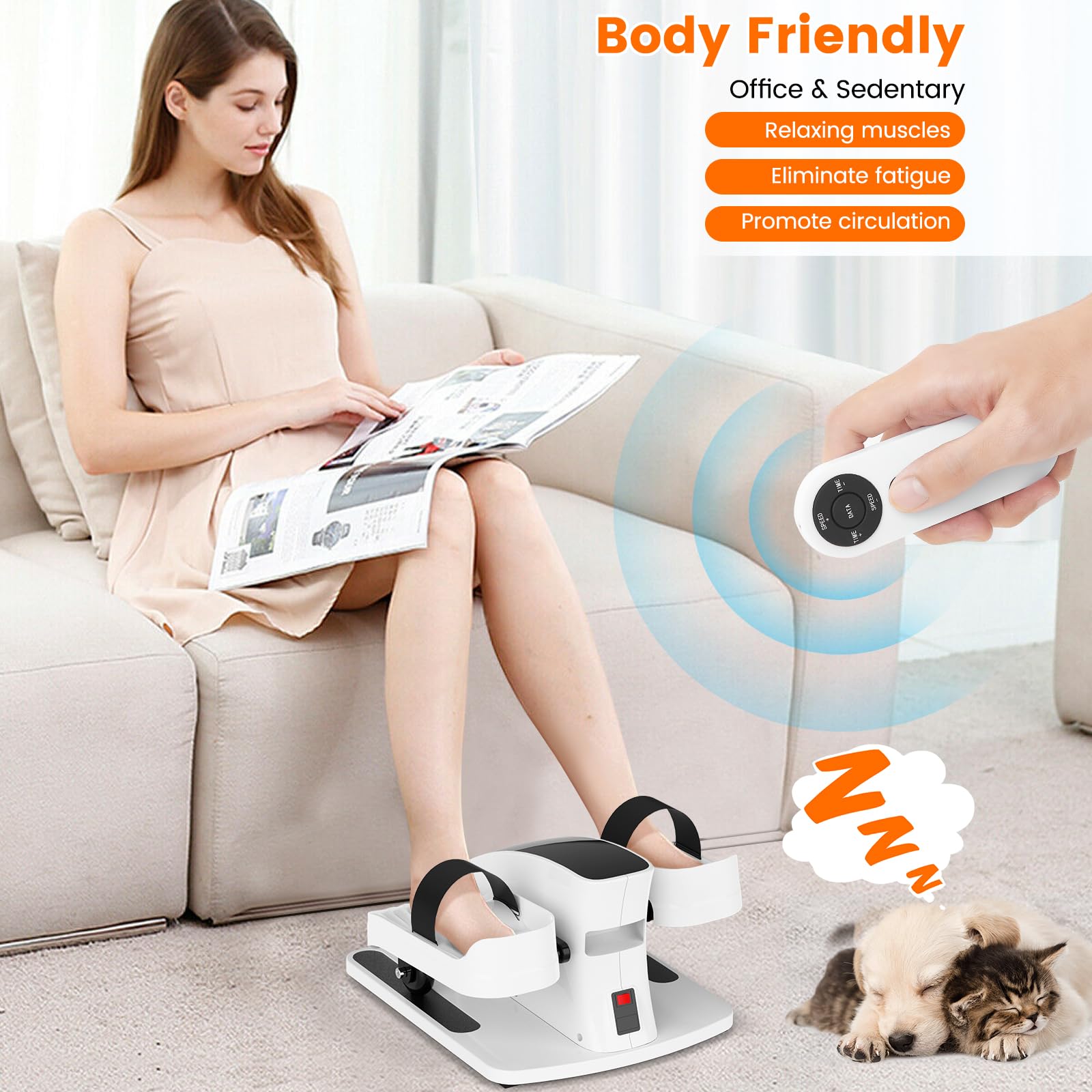 Under Desk Elliptical Machine - 12-Speed Adjustable Quiet Electric Pedal Exerciser for Seniors & Office Workers | Portable Leg Workout Equipment with Remote | Perfect for Home Office, Physical Therapy & Sedentary Lifestyle