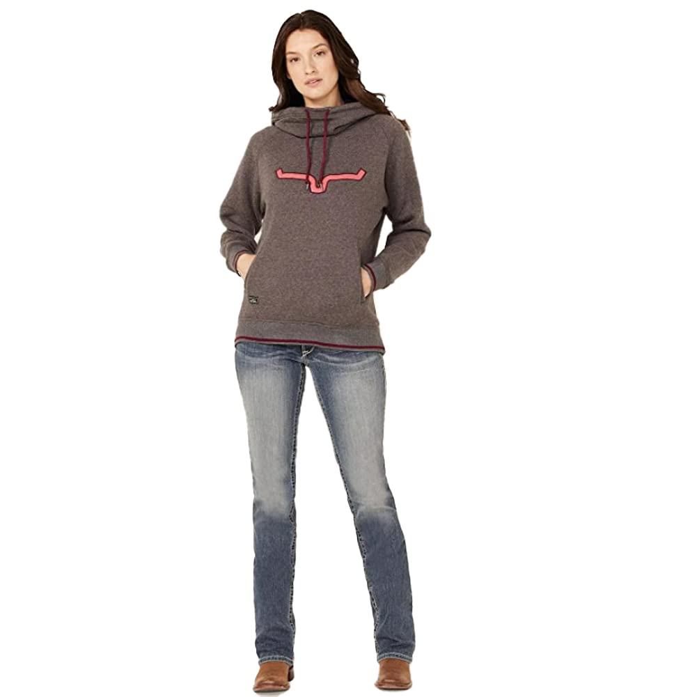 Kimes Ranch Women's Two Scoops Hoodie - Logo Embroidered Pullover with Kangaroo Pocket, Ribbed Cuffs & Hem | Cozy Casual Wear for Outdoor Activities & Everyday Fashion