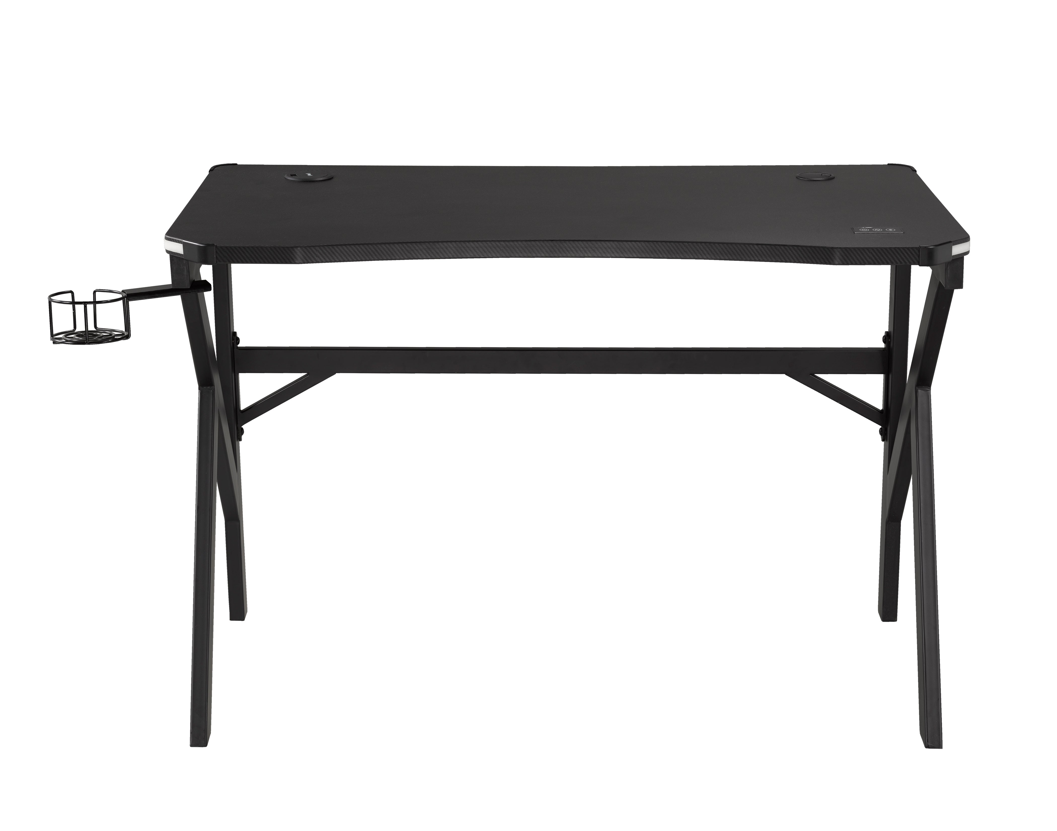 Premium Black Gaming Desk - Ergonomic Design for PC & Console Gamers - Perfect for Home Office & Streaming Setup