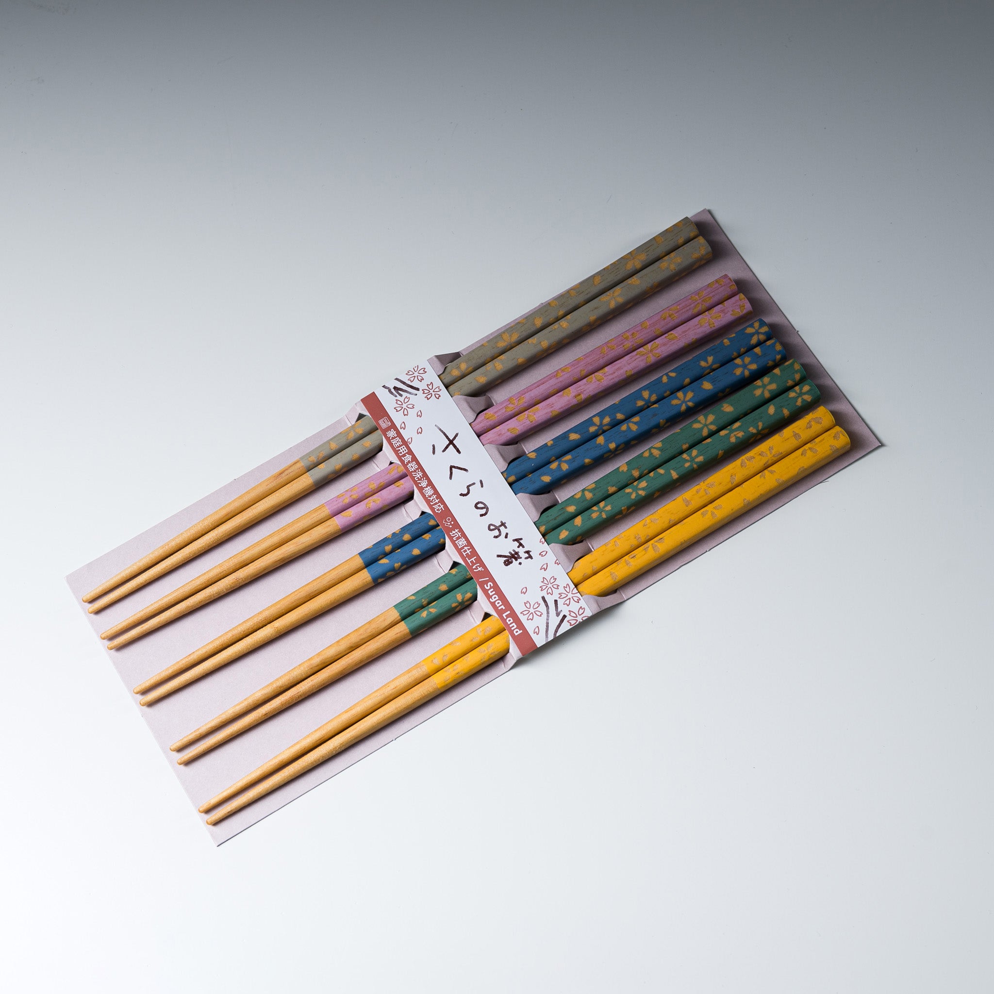Premium Natural Wood Sakura-Themed Chopsticks Set of 5 - Japanese Cherry Blossom Design Dining Utensils for Sushi, Asian Cuisine & Home Decor