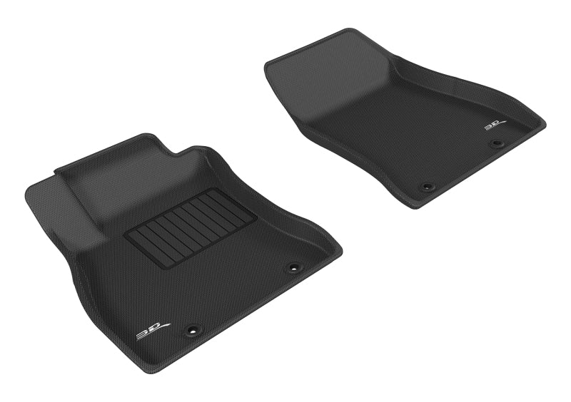 3D MAXpider Custom Fit All-Weather Floor Mats for 2013-2019 Nissan Sentra (Kagu Series) - 1st Row, Black - Perfect for Daily Commute & Road Trips