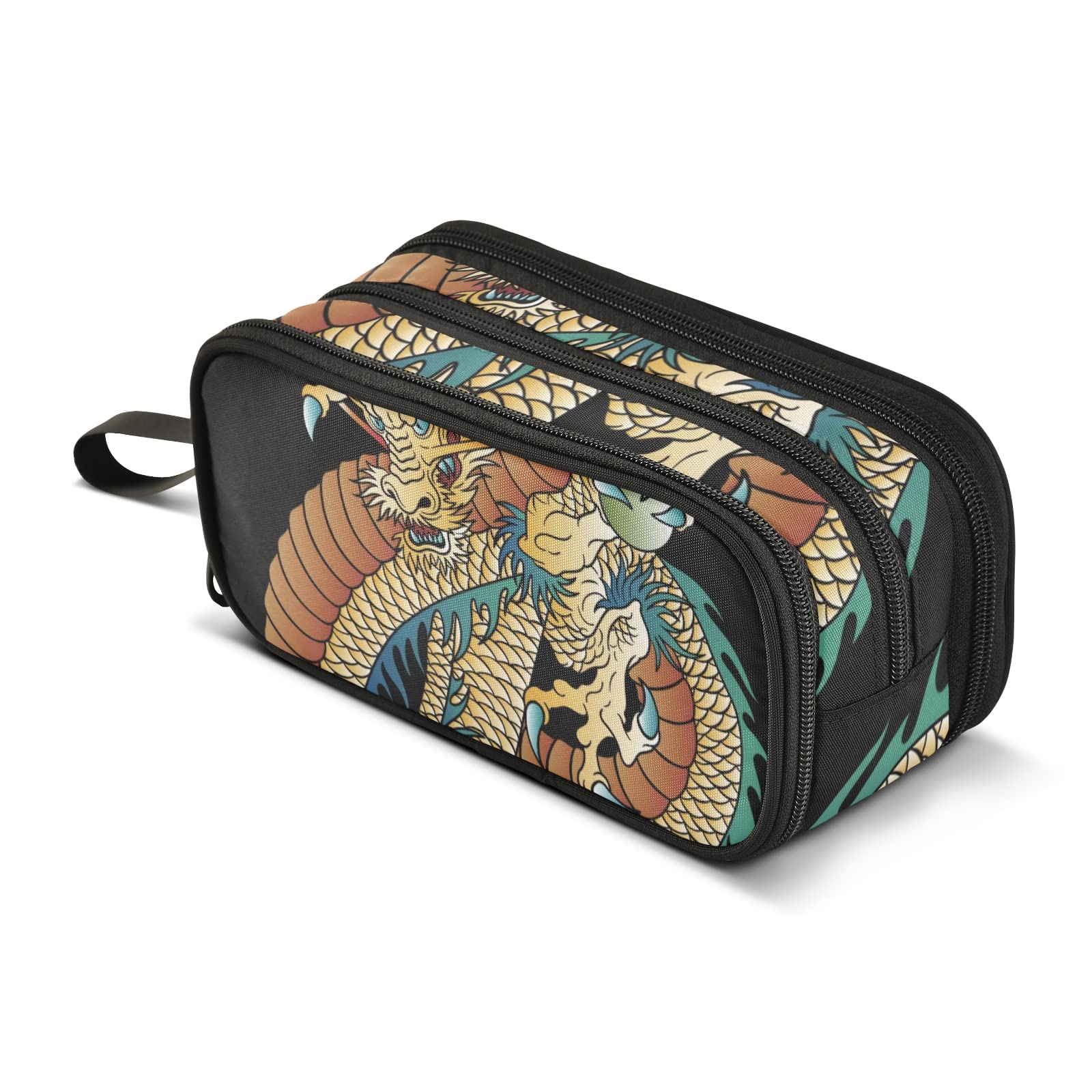 J JOYSAY Large Dragon Pencil Case - Big Capacity School & Office Organizer for Pens, Markers & Supplies (Boys, Girls, Adults) - Perfect for Backpack, Desk & Travel Use