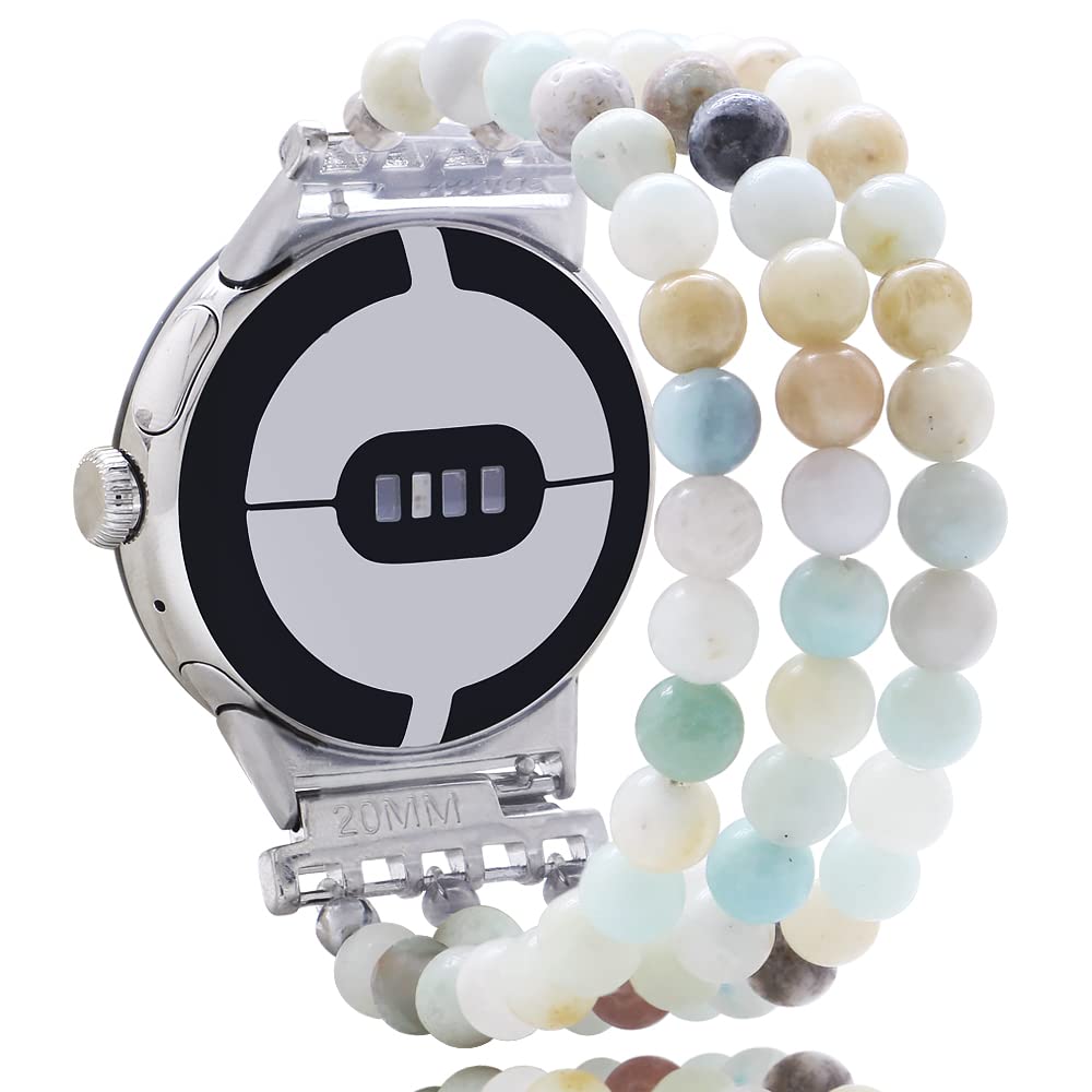 Google Pixel Watch Band 41mm Beaded Gemstone Bracelet for Work & Travel