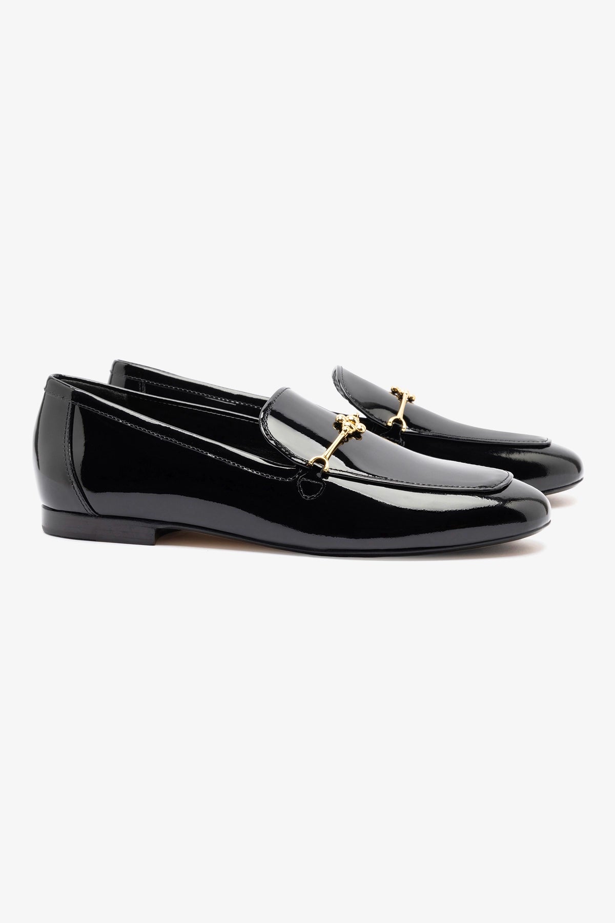 Katherine Loafer Shoes in Black Patent Leather - Women's Classic Slip-On Dress Loafers for Work, Office & Formal Occasions