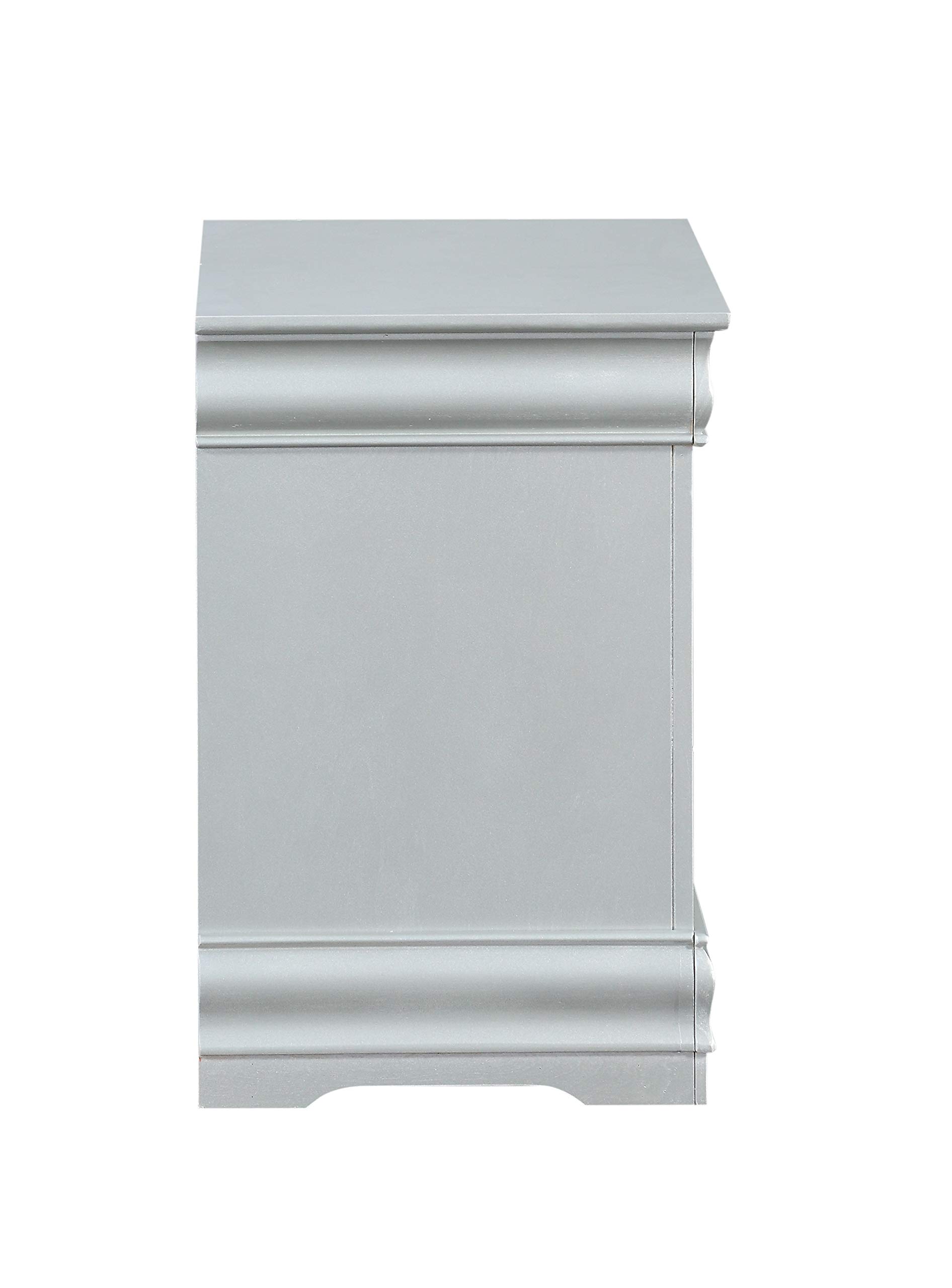 Harper & Bright Designs 2-Drawer Nightstand - Small Dresser & Bedside Table with Storage for Bedroom, Living Room, College Dorm - Silver | Perfect for Compact Spaces & Modern Decor