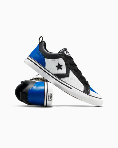 Converse Kids Pro Blaze Sneakers - White/Blue/Black High-Top Basketball Shoes for Boys & Girls - Perfect for School, Sports & Casual Wear