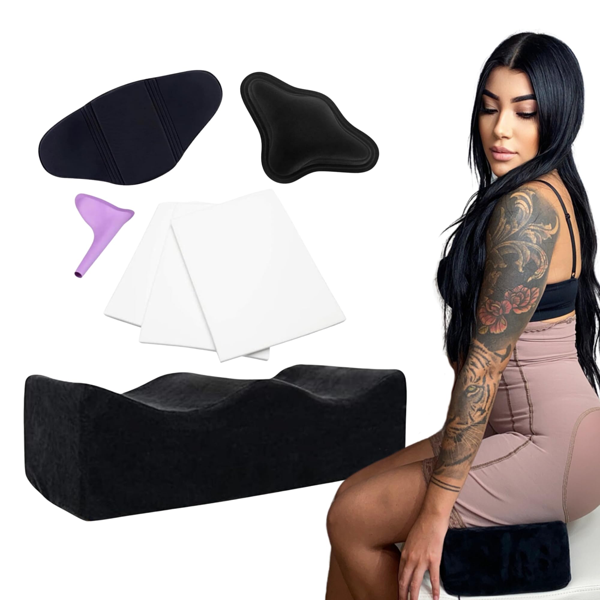 Post Surgery BBL Pillow for Butt - Soft Lipo Foam Cushion with 3 Ab Boards - Comfortable Booty Pillow for Liposuction Recovery - Perfect for Sitting Comfort After BBL, Tummy Tuck & Cosmetic Surgery