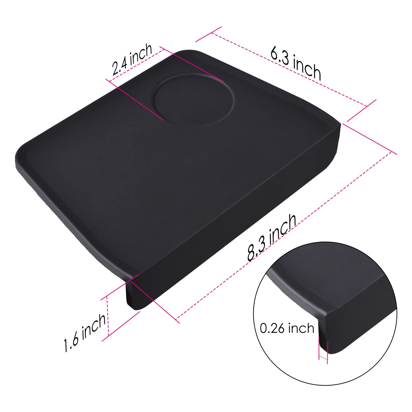Premium SANTOW Silicone Espresso Tamping Mat with Tamper Holder - Non-Slip Coffee Bar Accessory for Home & Professional Baristas | Perfect for Espresso Machines, Coffee Shops & Kitchen Countertops
