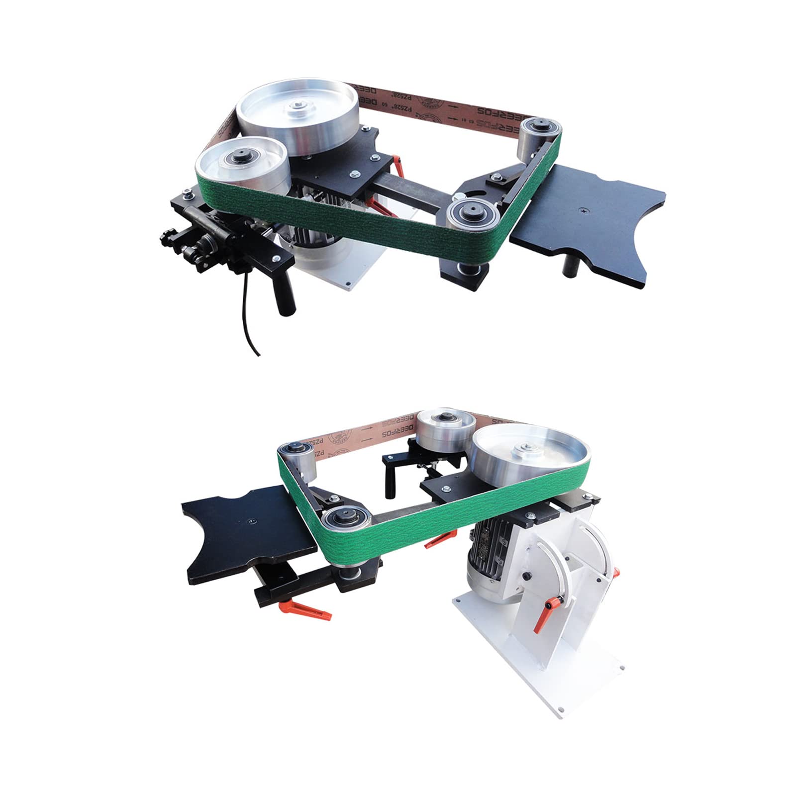 2HP Variable Speed Belt Sander & Knife Grinder - Vertical/Horizontal Industrial Belt Machine with 3 Grinding Wheels & Frequency Conversion (110V) - Perfect for Metalworking, Woodworking & Blade Sharpening