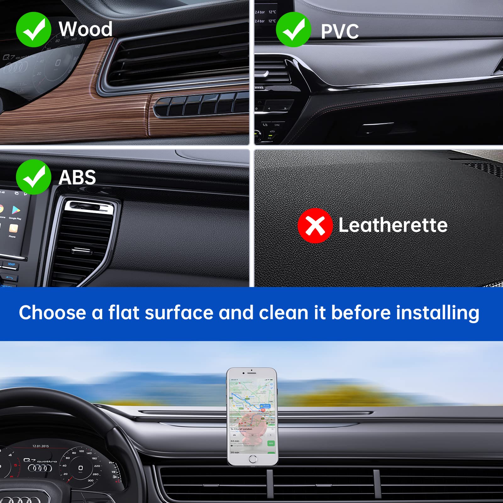 SYNCWIRE Magnetic Car Phone Holder for Dashboard - 360° Adjustable Strong Magnet Phone Mount Compatible with iPhone 15/14/13, Samsung Galaxy S23/S22, LG, GPS & Mini Tablets (Red) | Perfect for Safe Driving, Hands-Free Navigation & Road Trips