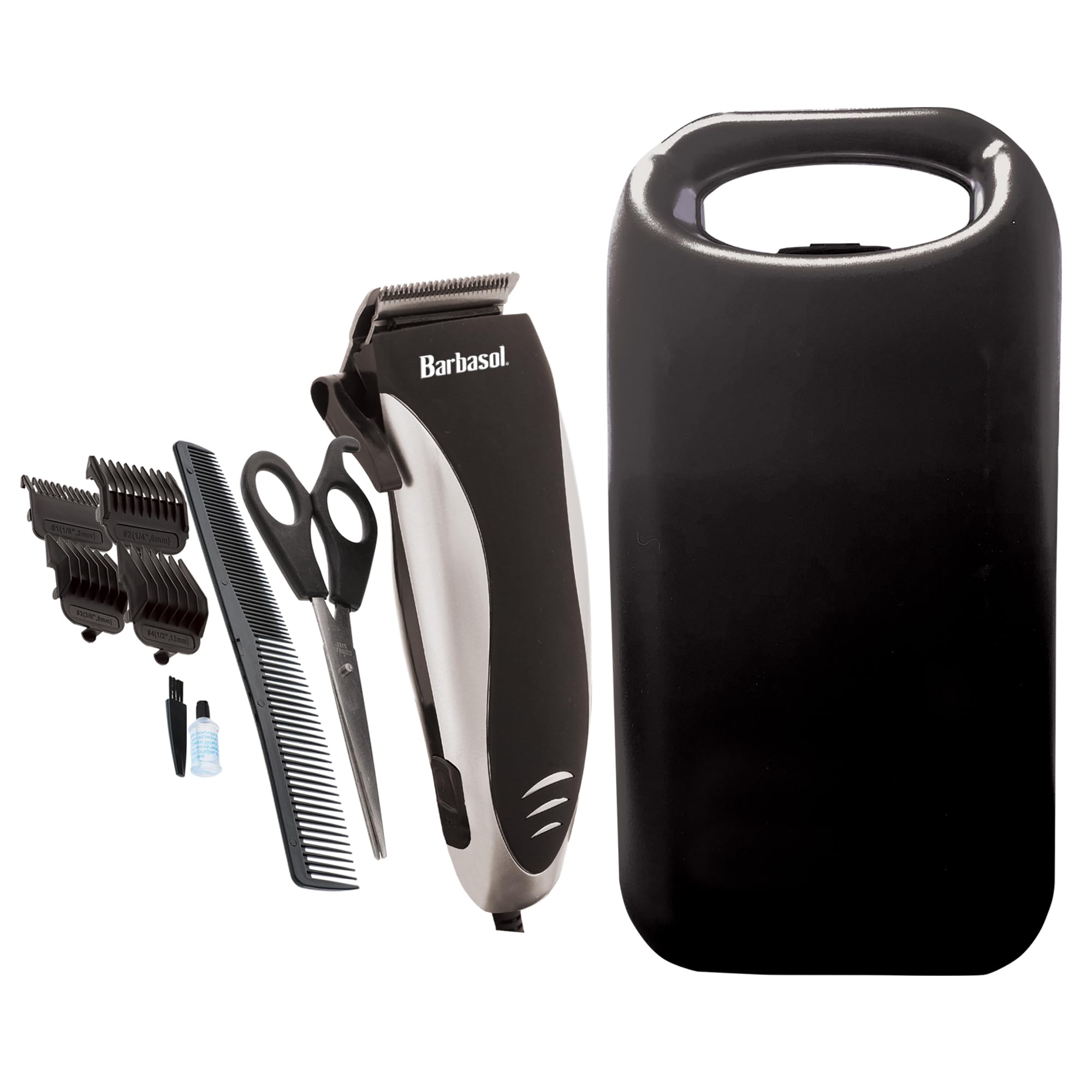 Professional Hair Clipper Kit with Stainless Steel Blades - 4 Combs & Travel Bag for Home & Salon Use