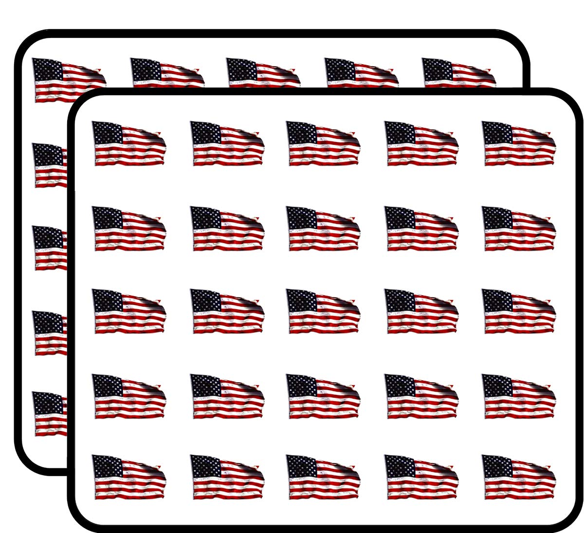 50 Pack American Flag Waving in The Wind Stickers - Patriotic Decals for Scrapbooking, DIY Crafts, Bullet Journals, Calendars & Photo Albums - Perfect for Home Decor, School Projects & Party Supplies