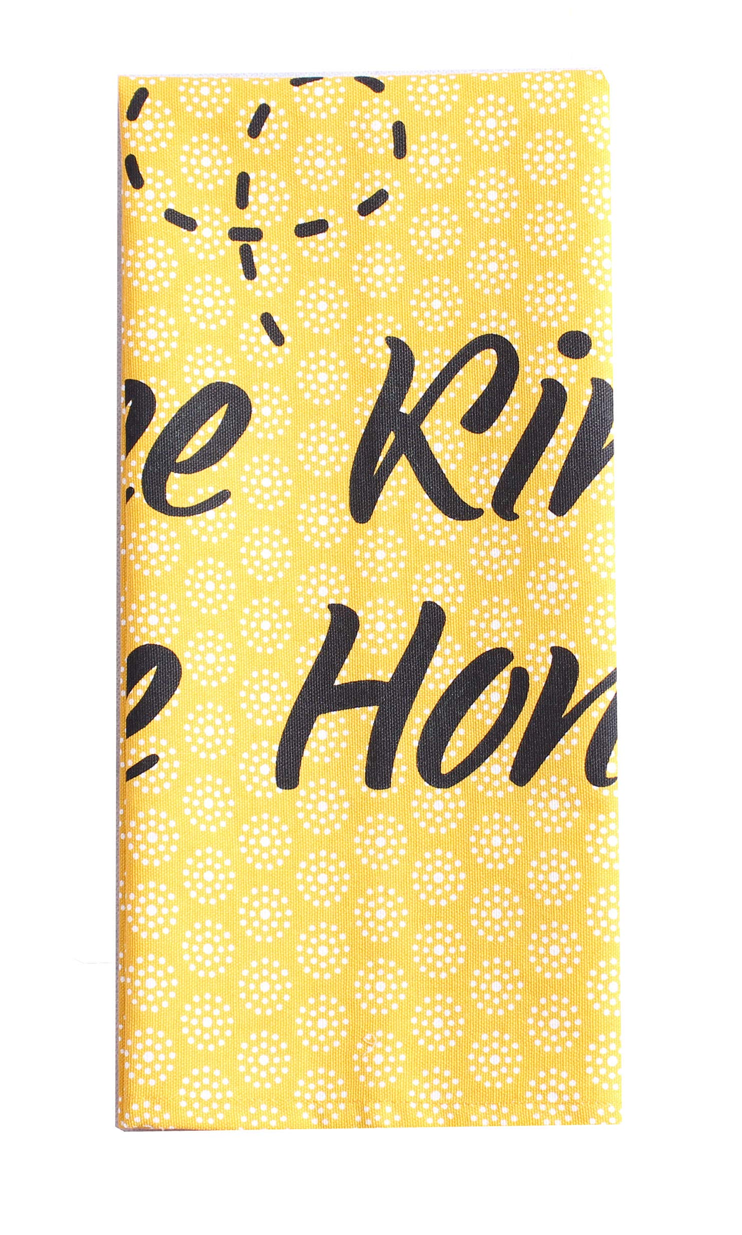 **ANA Eco-Friendly 100% Cotton Kitchen Dish Cloths - Super Absorbent, Reusable Towels (Set of 6) | Bee Grey & Yellow Print, Typography Pattern | 20x28 Inch | Perfect for Cleaning, Drying Dishes & Adding Style to Your Kitchen**