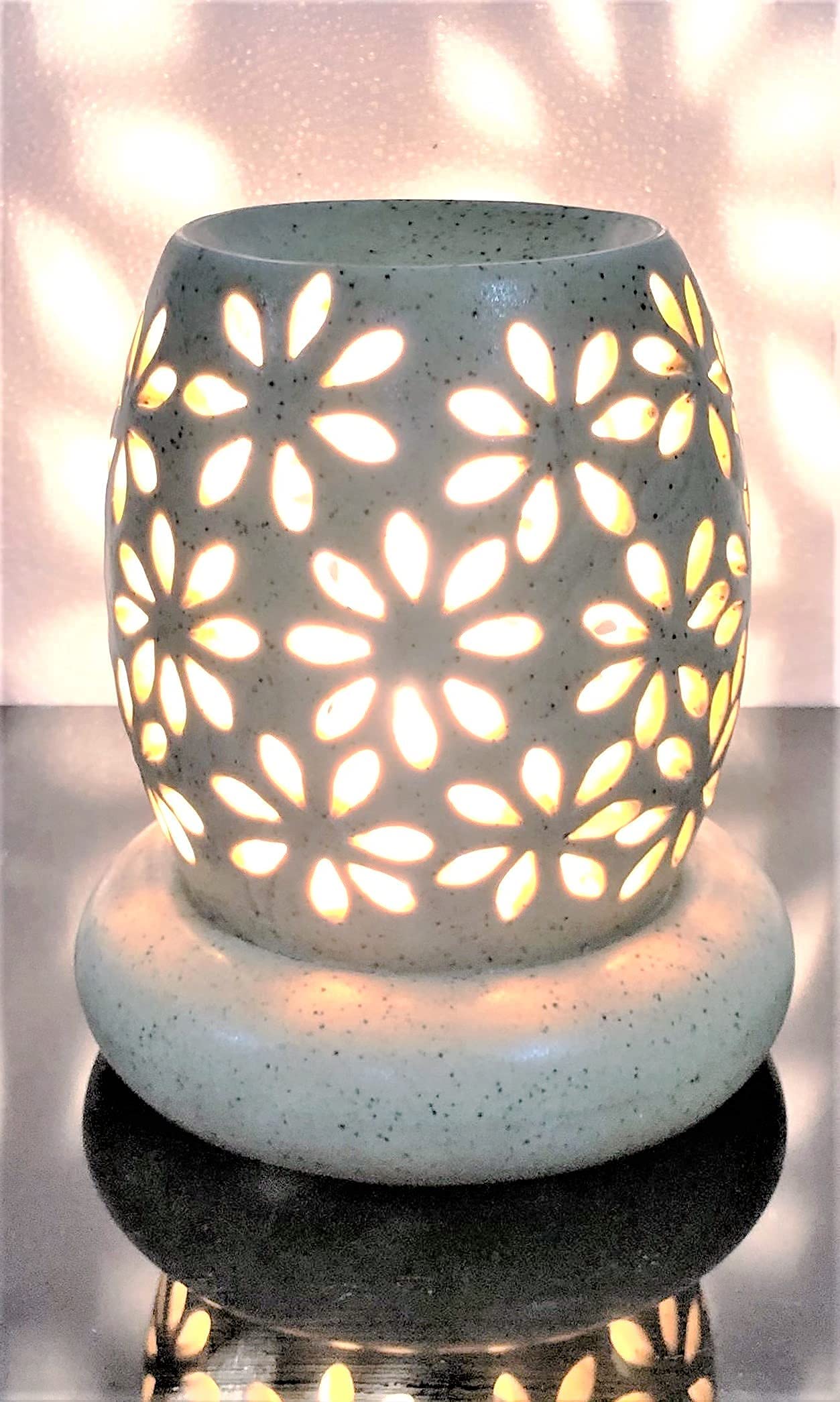 Ancient Style Ceramic Electric Aroma Oil Diffuser with Extra Bulb - Handcrafted Essential Oil Burner & Fragrance Lamp for Home Decor, Yoga, Spa, and Relaxation
