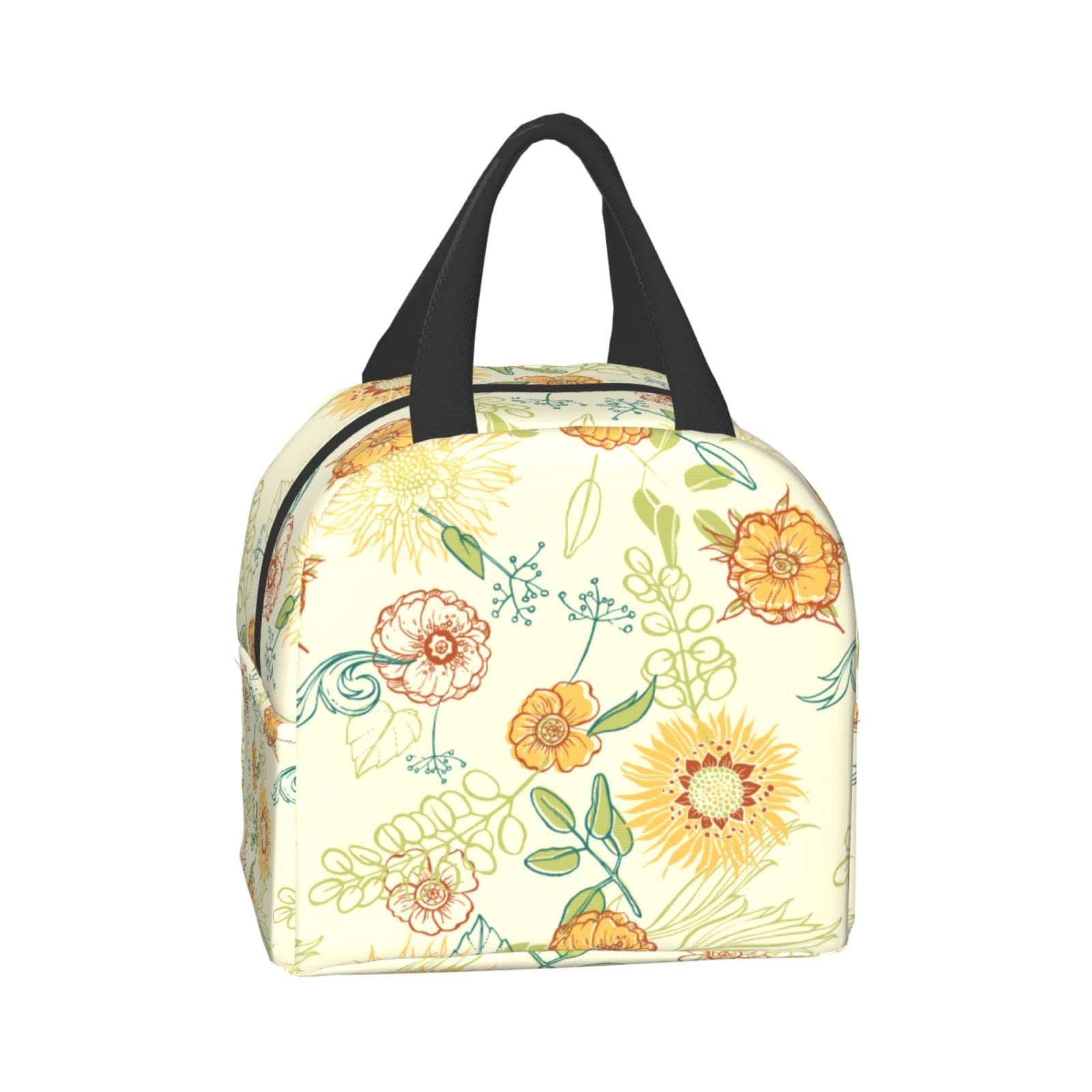 Insulated Sunflower Lunch Bag - Reusable & Leak-Proof Yellow Lunch Box for Men & Women - Perfect for Work, School, Travel & Picnics | Portable Meal Container & Food Tote