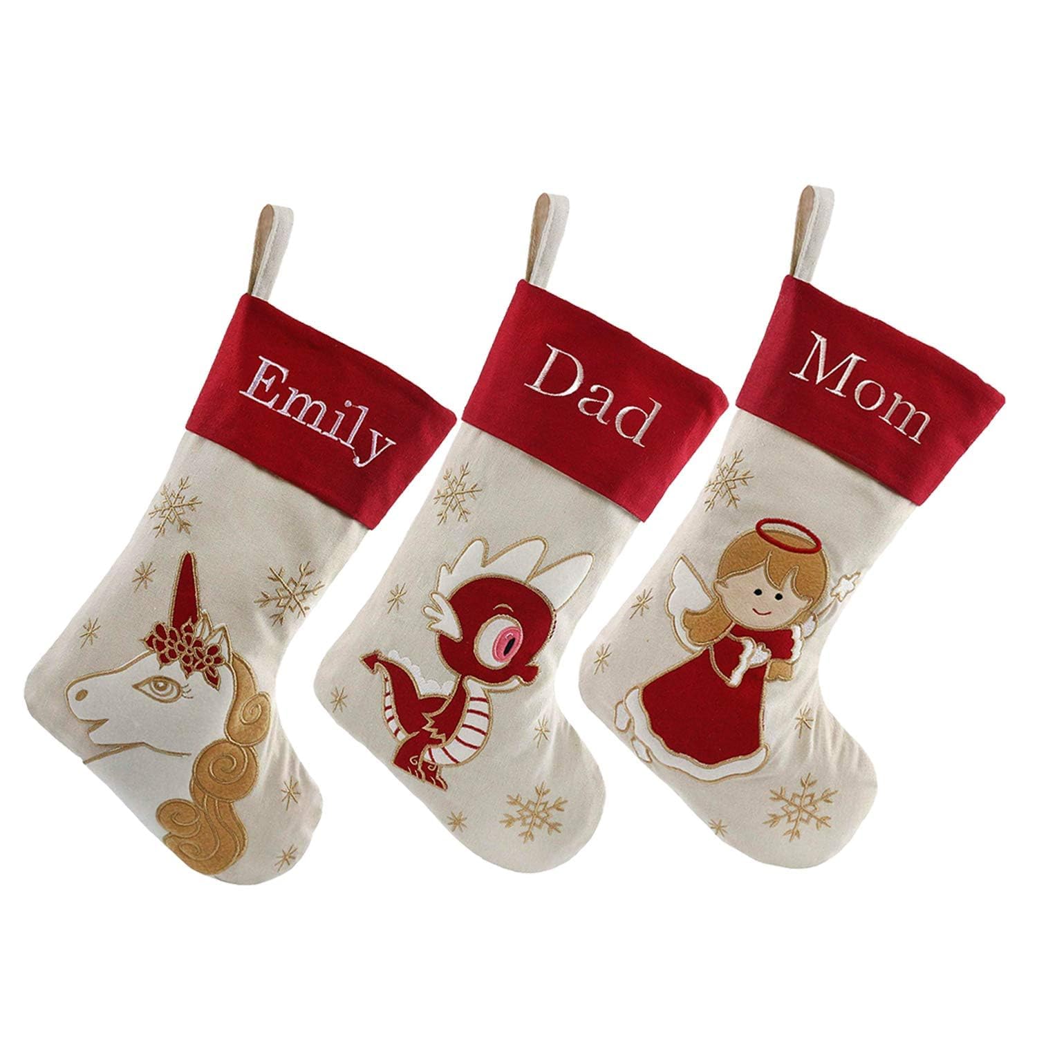 DearSun Personalized Christmas Stockings Set of 7 - 18