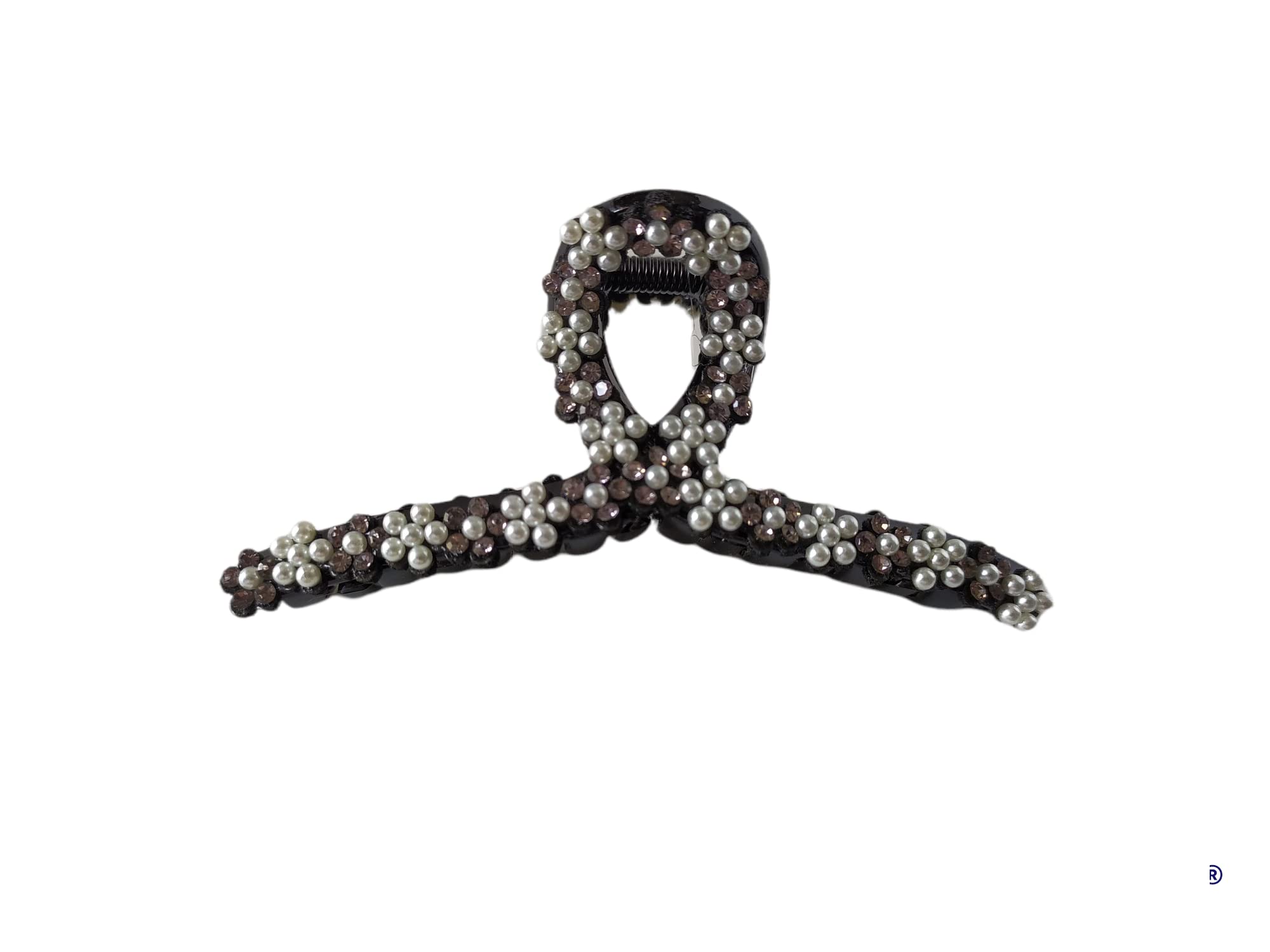 2 Pack Women's Black Acrylic Rhinestone Hair Claw Clips for Thick Hair - Elegant Large Bath Hair Clips with Exquisite Plate Design - Perfect for Parties, Weddings, and Special Occasions