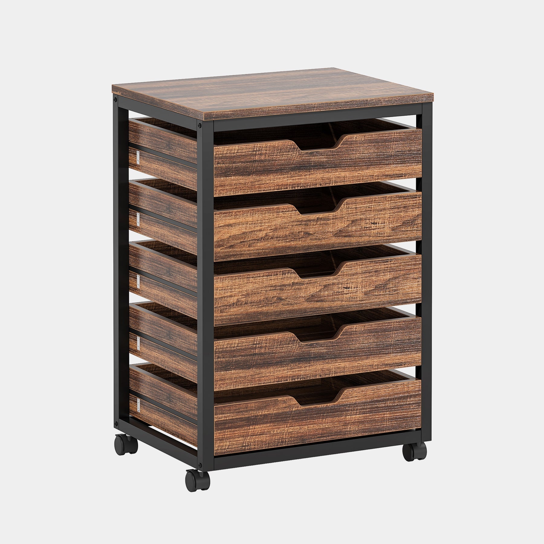 5/7 Drawer Wooden Storage Dresser Cabinet with Wheels - Perfect for Bedroom, Living Room & Office Organization