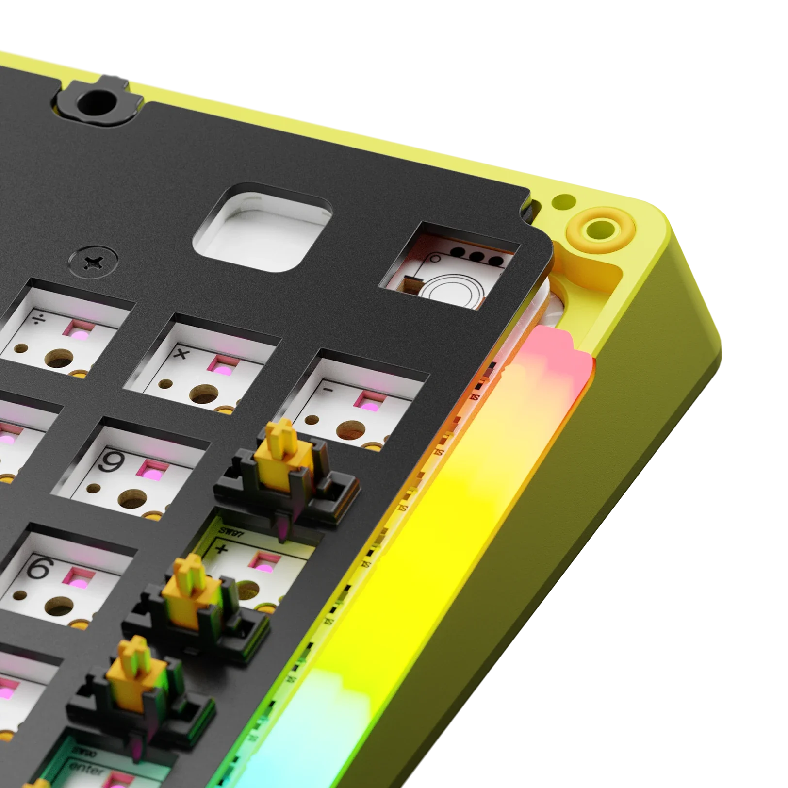 GMMK 3 Limited Edition Metal Bottom Case - Volt Lime Color (100% Size) | Perfect for Custom Mechanical Keyboard Builds & Gaming Setups