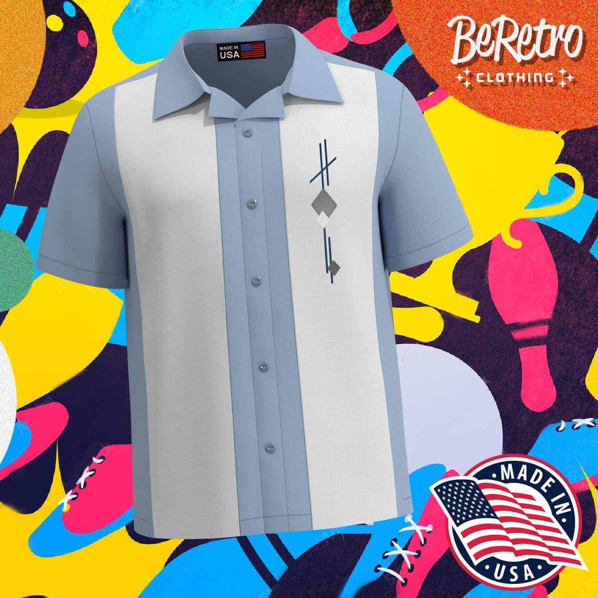 Vintage Cuban Style Men's Camp Shirt - Retro Bowling & Guayabera Dress Shirt for Casual Wear | Perfect for Summer Outfits, Beach Parties & Tropical Vacations