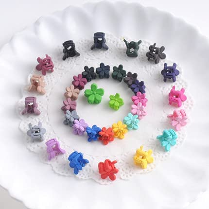 Staila 20 Piece Mini Hair Clips for Girls - Cute Candy Color Flower Hair Pins for Toddlers, Kids & Women - Perfect for School, Parties & Daily Hairstyles
