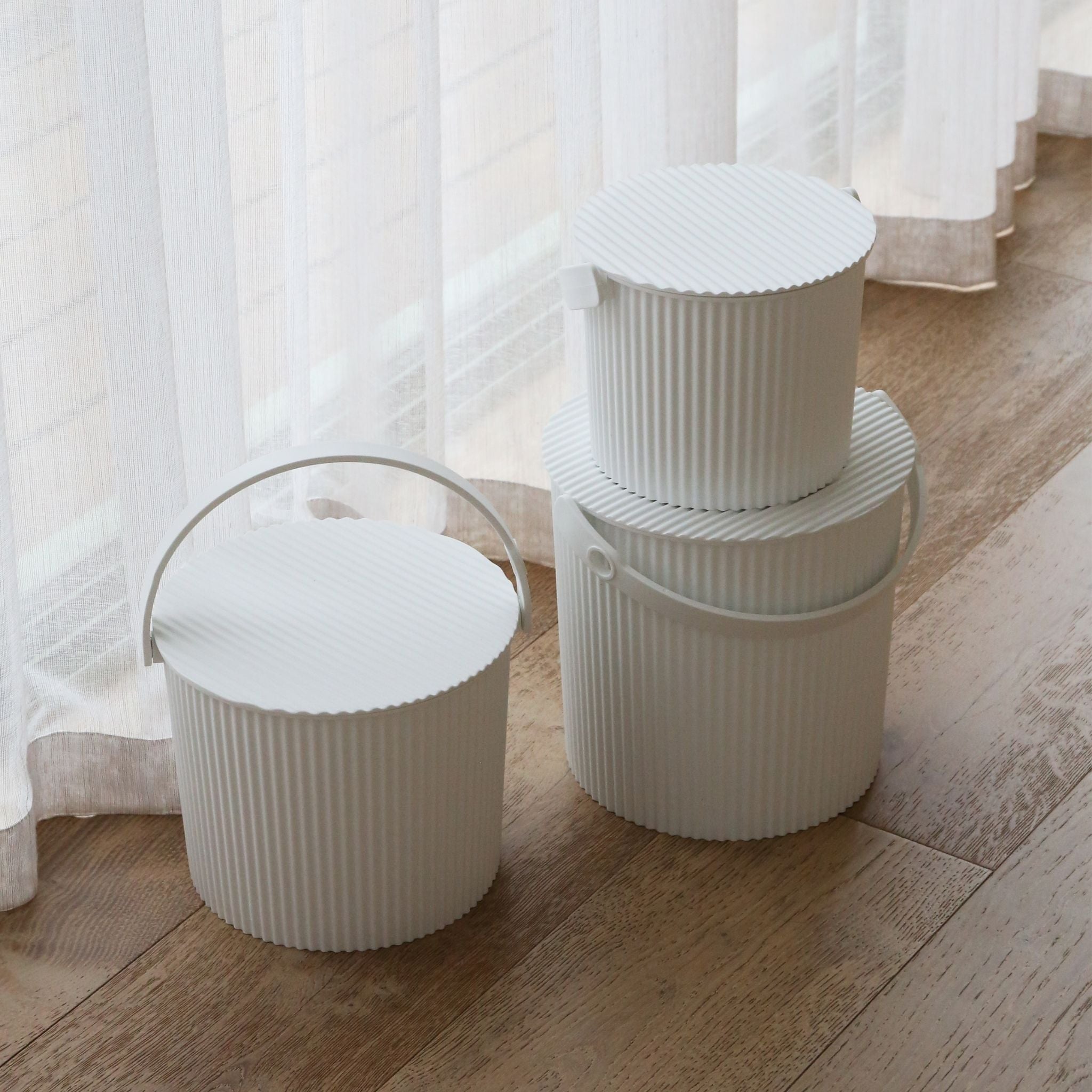 OmnioUtil 8L White Storage Bin with Lid - Multi-Purpose Cleaning & Organizing Container for Home, Kitchen, Bathroom & Office Use