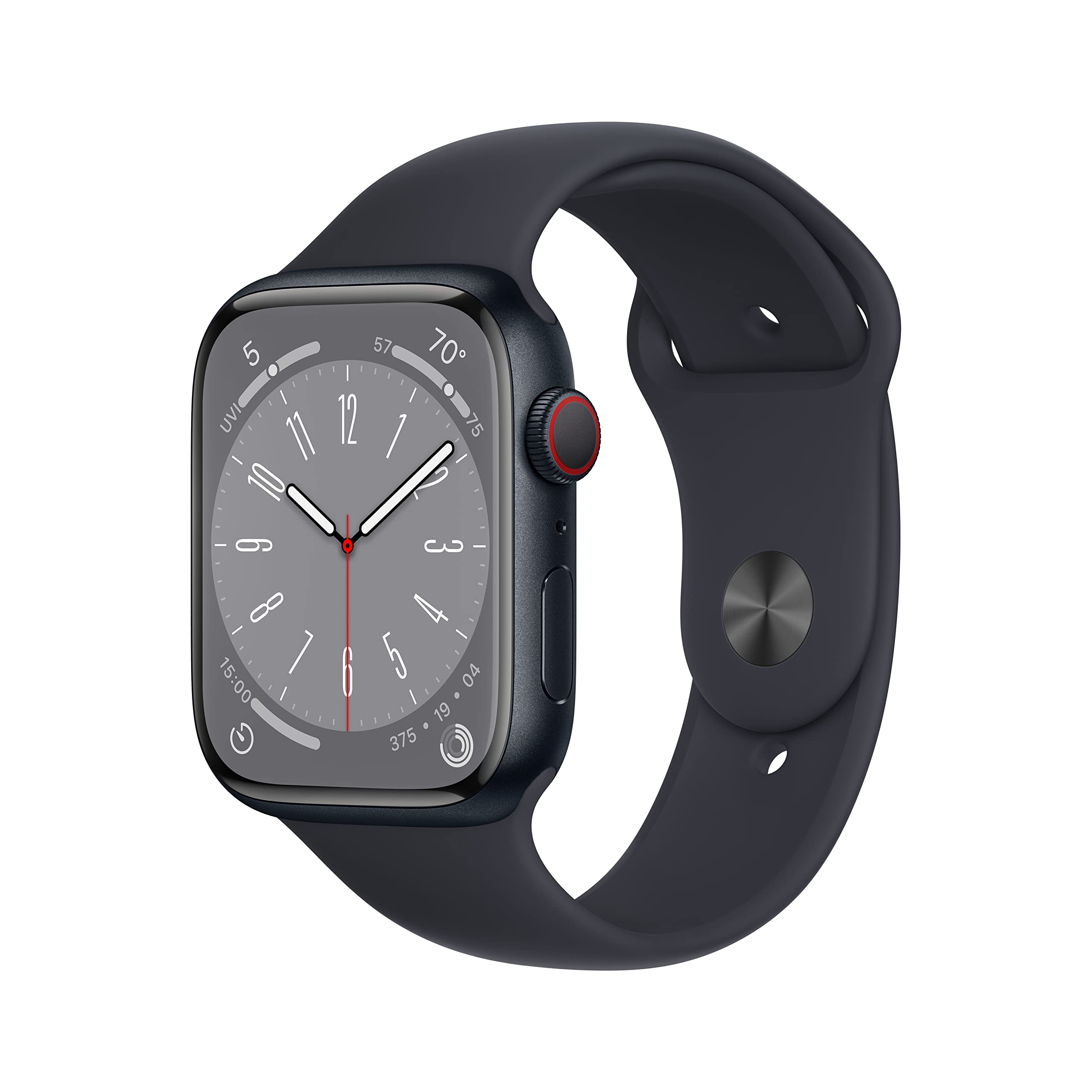 Apple Watch Series 8 (GPS + Cellular, 45mm) - Midnight Aluminum Case with Midnight Sport Band - Renewed Premium Smartwatch for Fitness Tracking, Calls & Notifications - Perfect for Workouts, Running & Daily Use