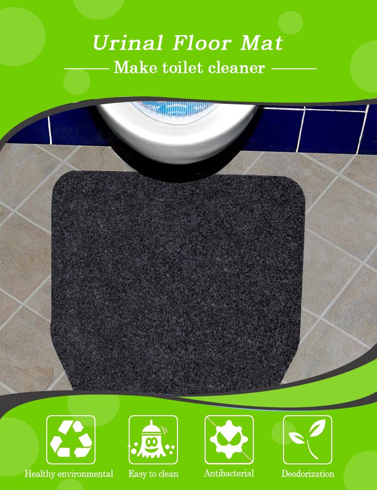 10 Pack Commercial Urinal Mats - Odor Eliminating Disposable Toilet Pads for Men's Restroom, Anti-Splash Urine Floor Mats (Black) - Ideal for Public Bathrooms, Bars, and High-Traffic Restrooms