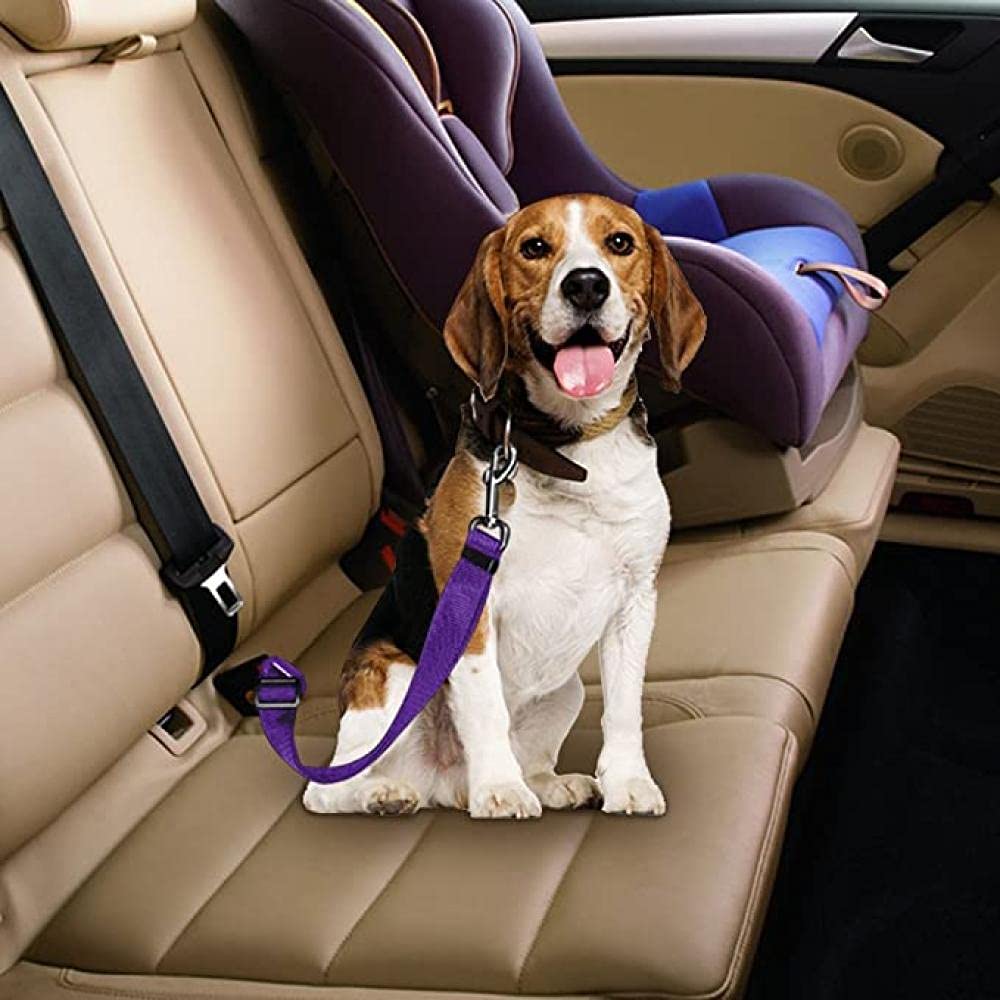 Adjustable Pet Dog & Cat Safety Seat Belt Harness - Black Car Vehicle Seatbelt for Small to Large Dogs - Secure Travel & Road Trips