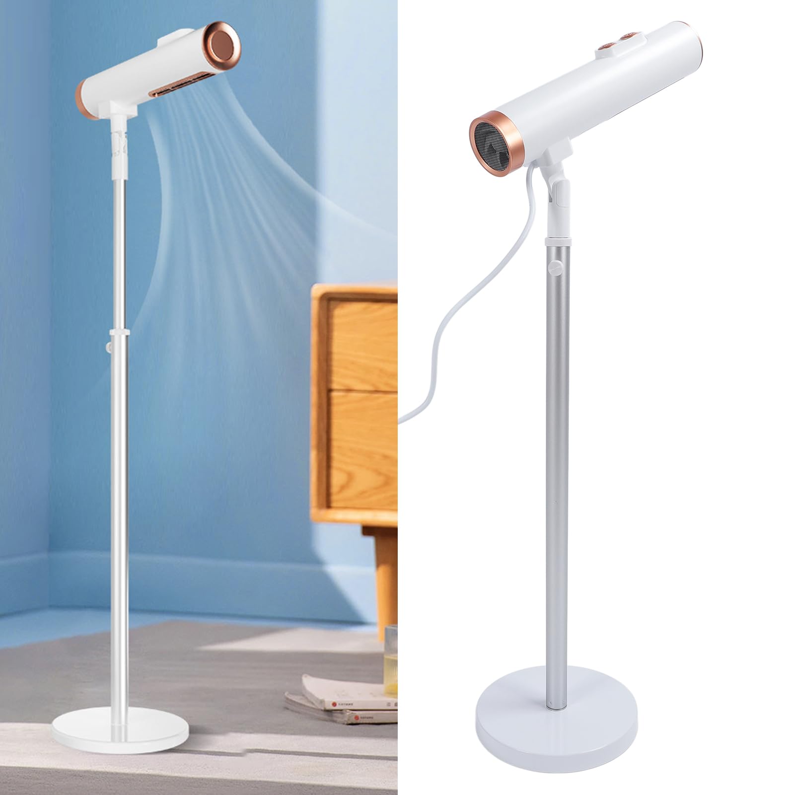 Professional Adjustable Height Standing Hair Dryer with Dual Air Outlets - 2 Speed Salon-Grade Blow Dryer for Hands-Free Styling | Perfect for Home Salons, Beauty Parlors & Professional Stylists