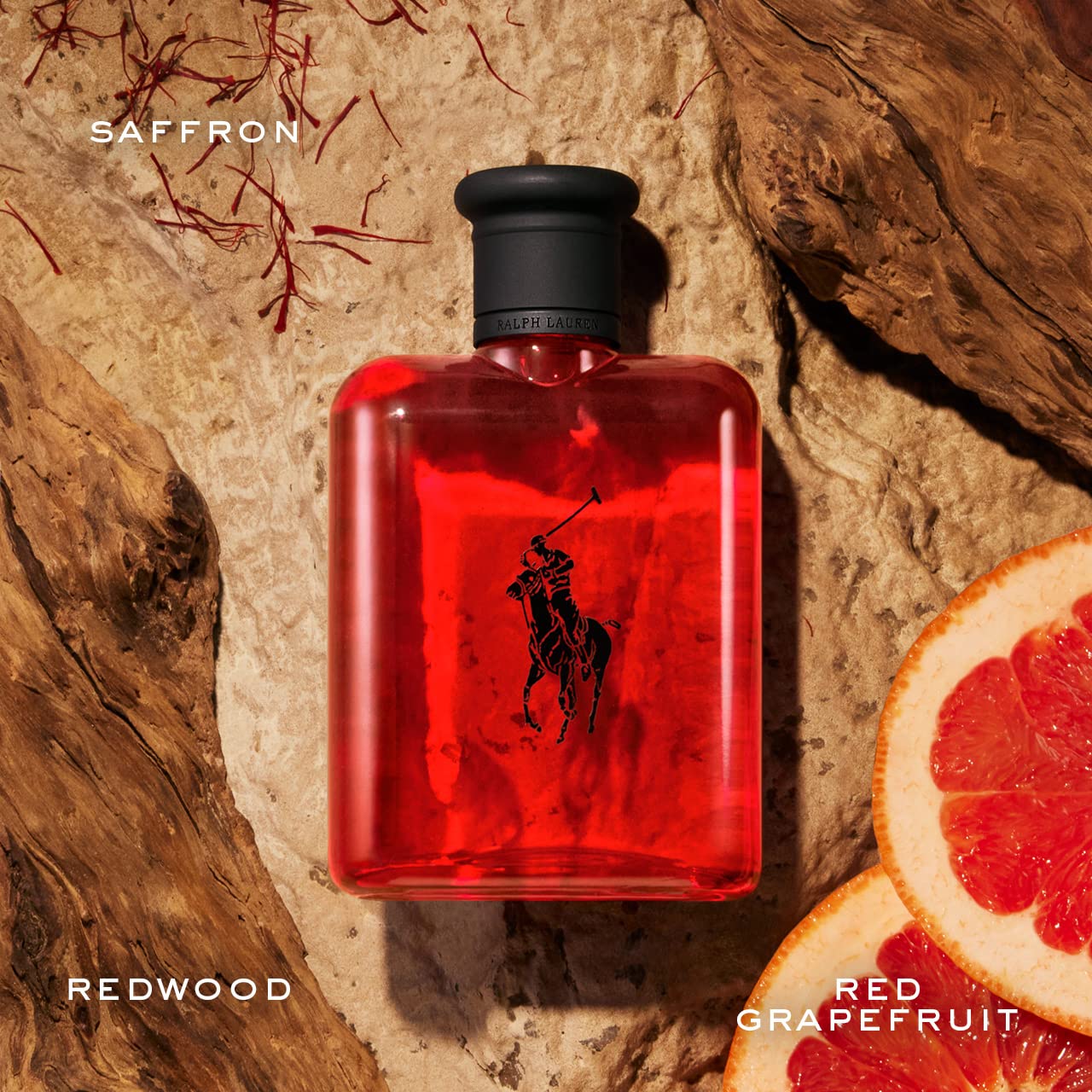 RALPH LAUREN Polo Red Eau de Toilette for Men - Refillable Cologne Set with Woody Spicy Scent (Grapefruit, Saffron, Redwood) - 2.5 oz & 5.1 oz Bottles - Perfect for Date Night, Office & Special Occasions