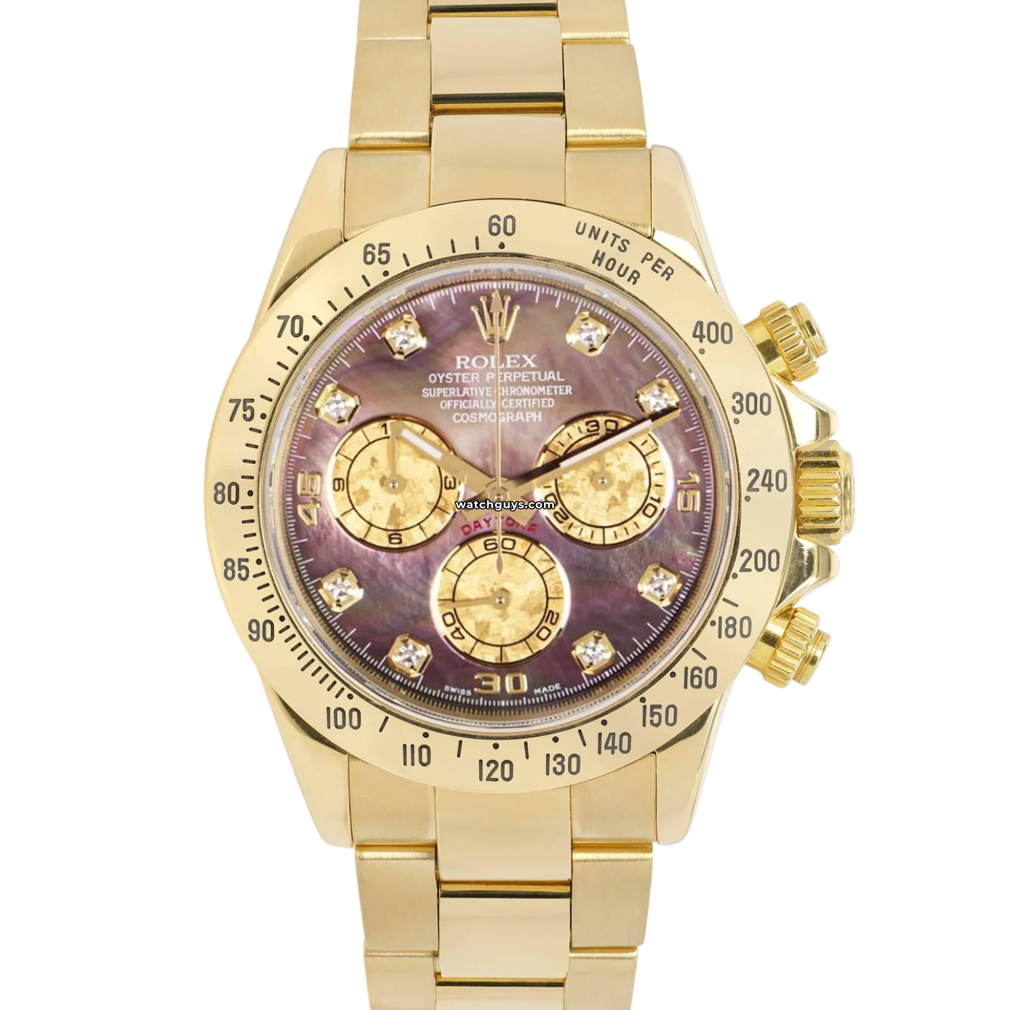 Rolex Daytona 116528 Men's Watch - Black Mother of Pearl Dial, 18K Yellow Gold, Swiss Automatic Movement - Luxury Timepiece for Business, Gifts & Special Occasions