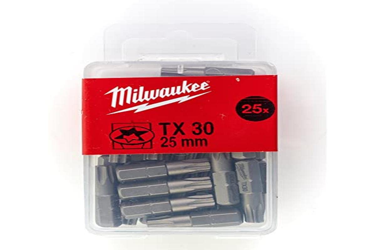 Milwaukee TX30 x 25mm Torx Screwdriver Bit Set - 25 Piece for Automotive & DIY Projects | Impact Ready for Drills & Drivers