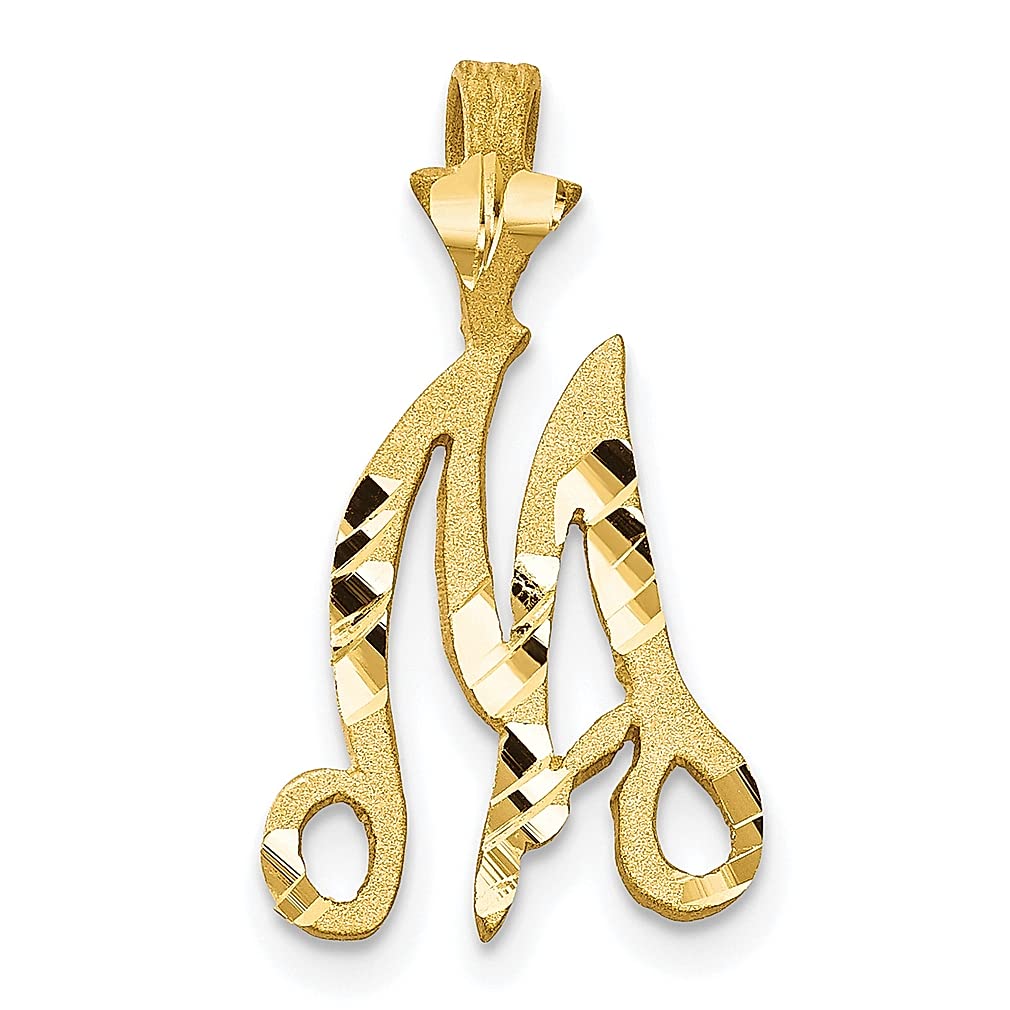 10K Yellow Gold Dainty Letter M Initial Name Monogram Necklace - Personalized Fine Jewelry for Women | Elegant Gift for Her, Birthday, Anniversary & Special Occasions