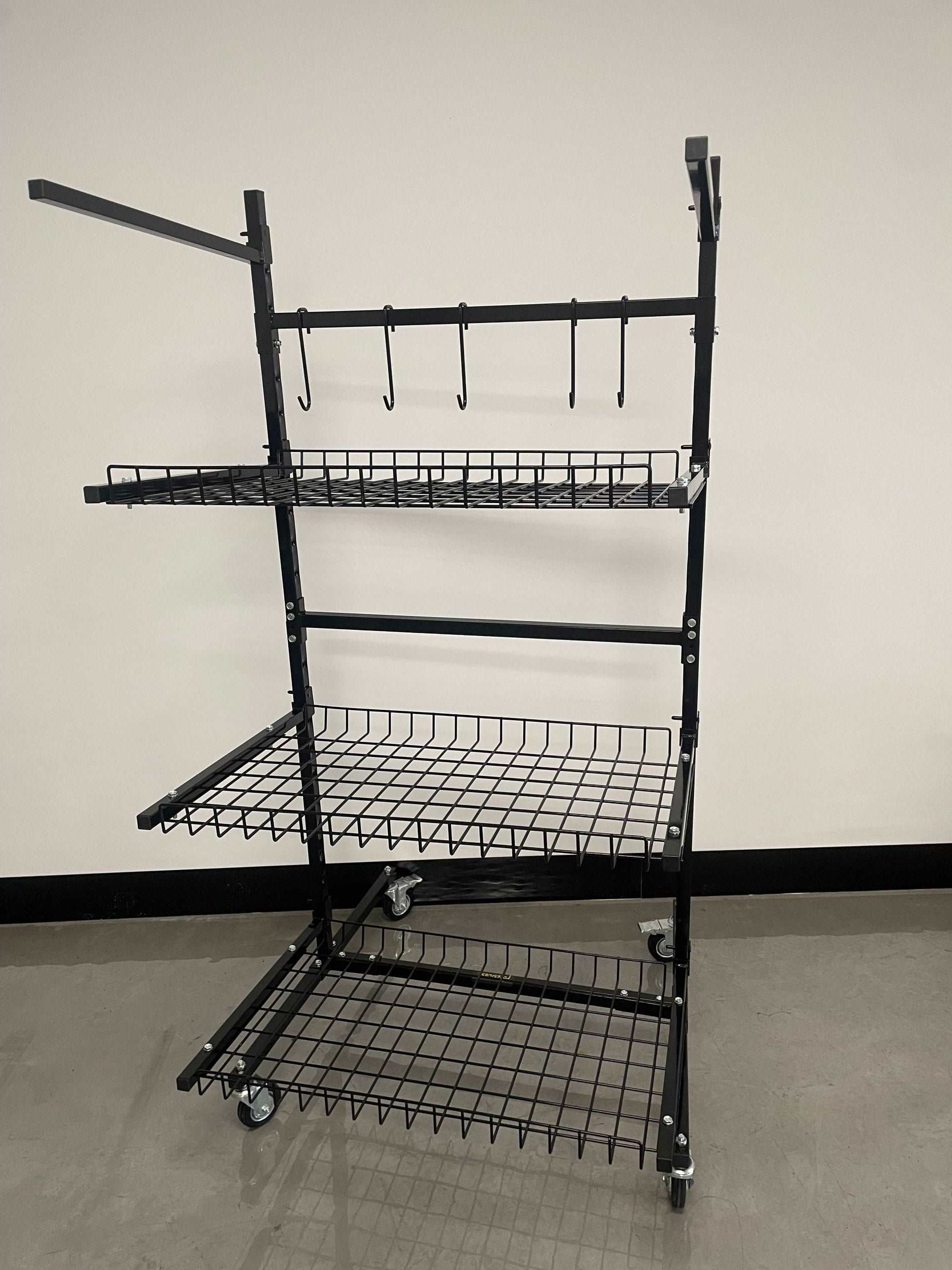 Forestwest BM708 3-Tier Rolling Utility Cart with Locking Wheels - Heavy Duty Multi-Level Parts Organizer for Garage, Workshop, and Warehouse Storage